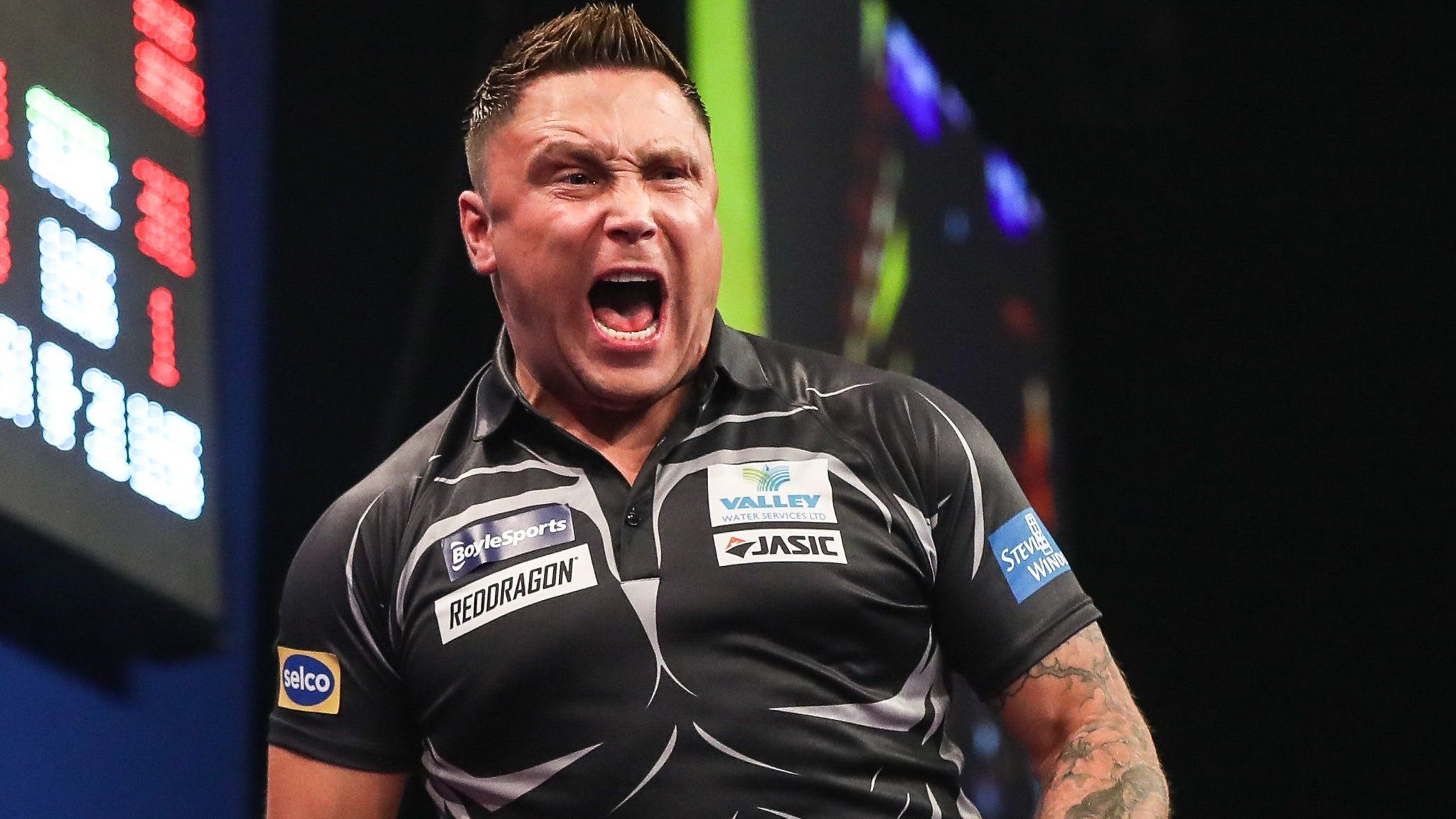 Gerwyn Price celebrates