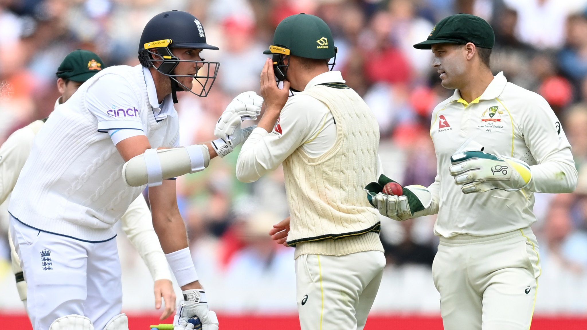 Stuart Broad and Alex Carey, Ashes