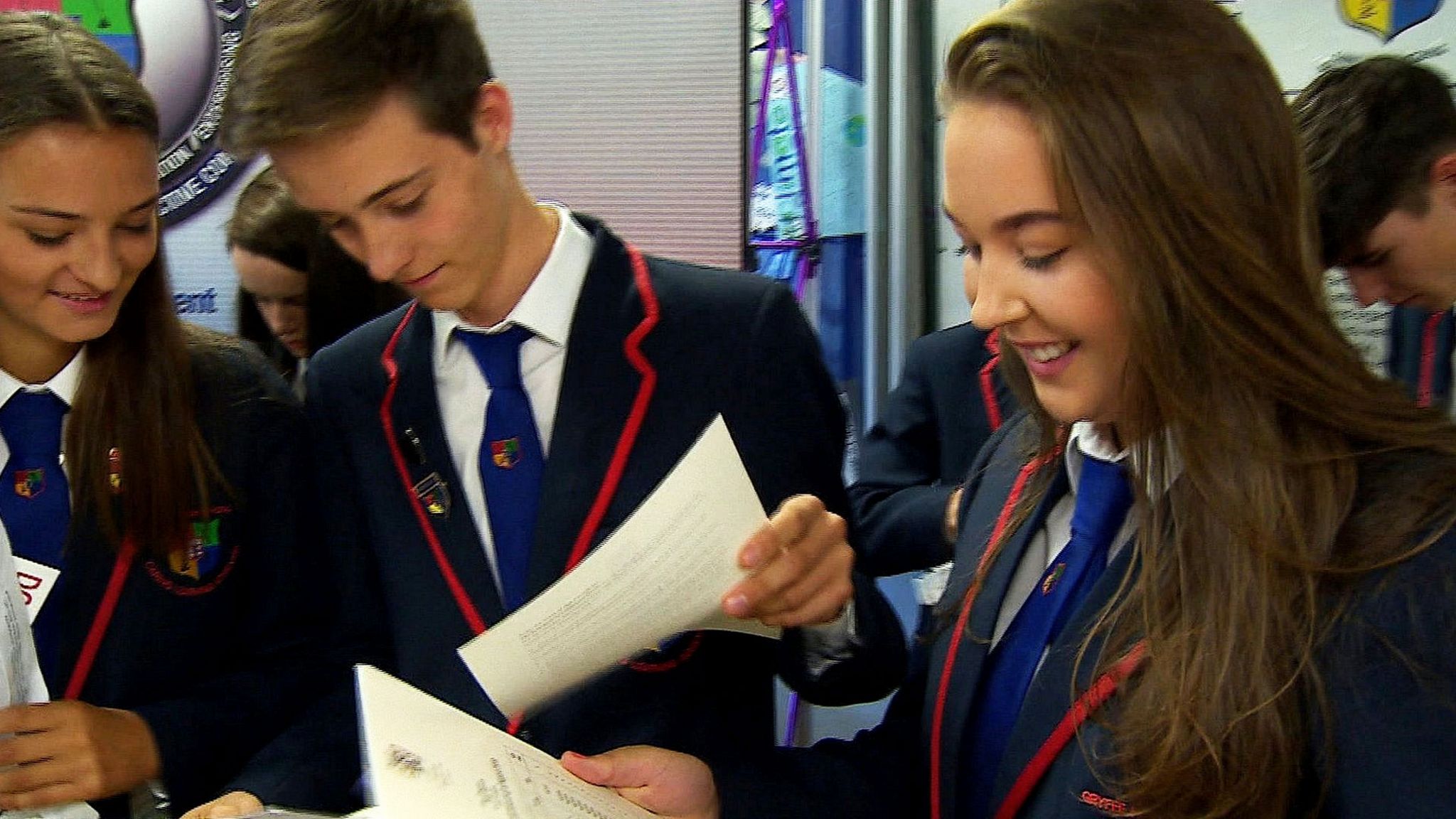 Pupils at Gryffe High School getting their results