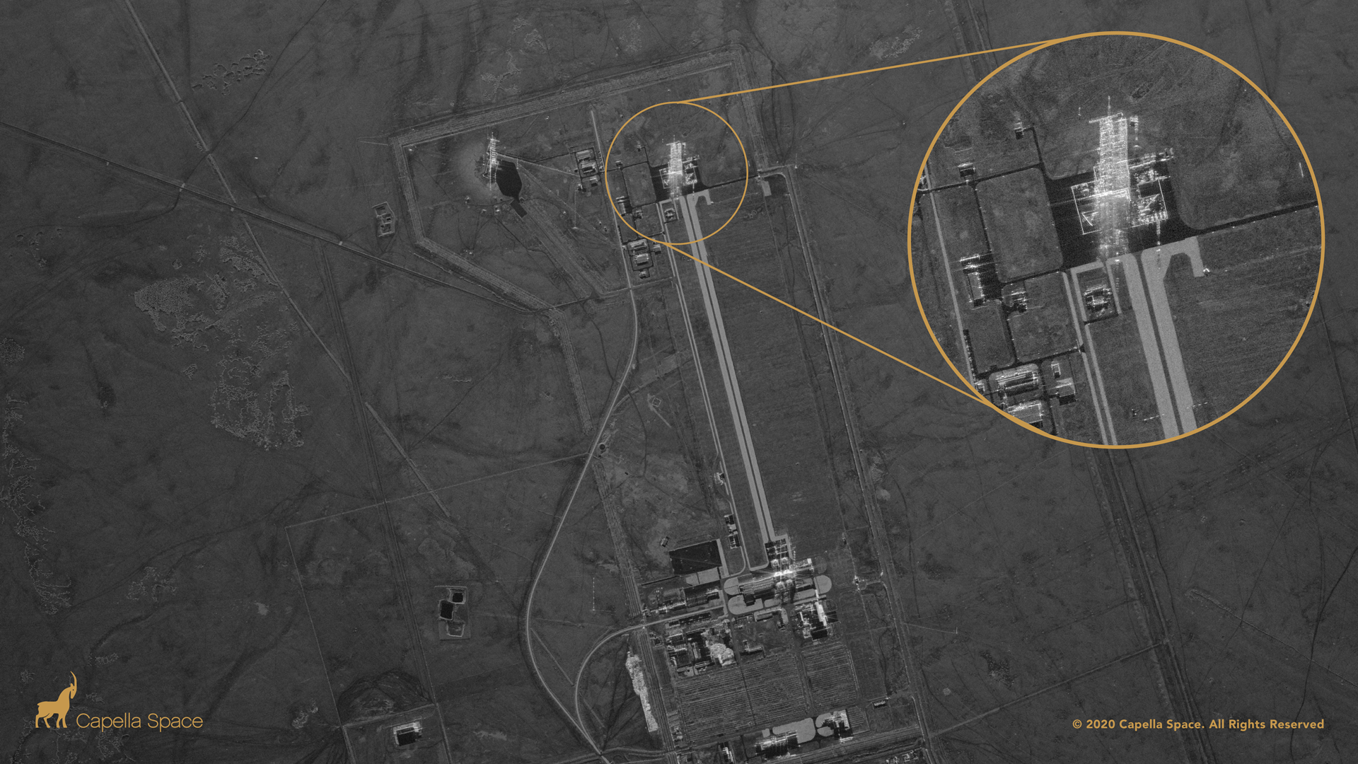 The launch towers are visible in this image of China's Jiuquan spaceport