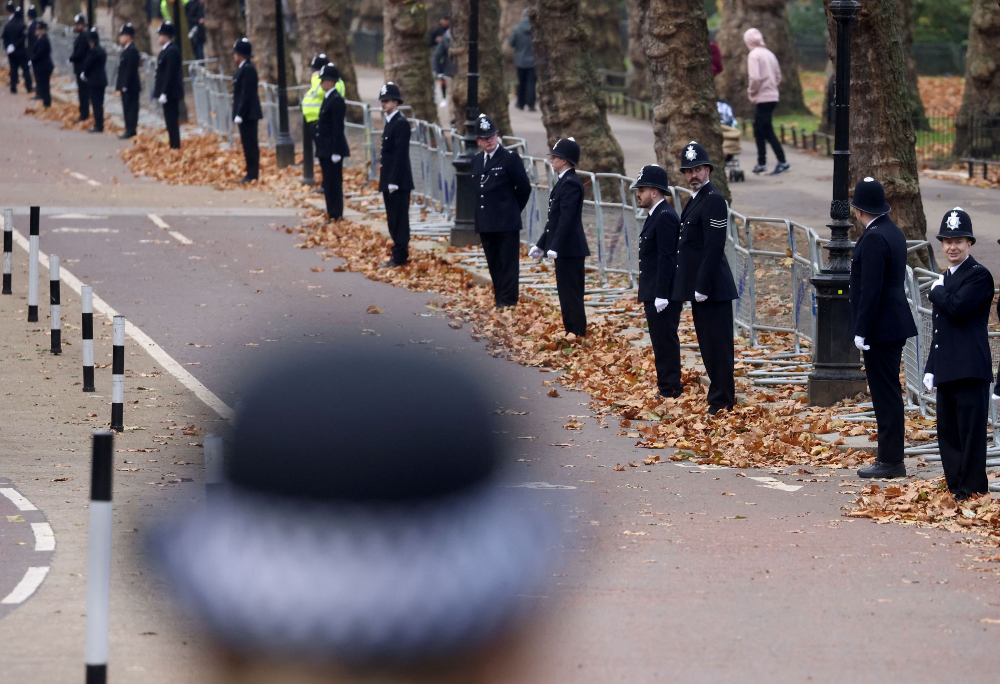 Officers line route of memorial