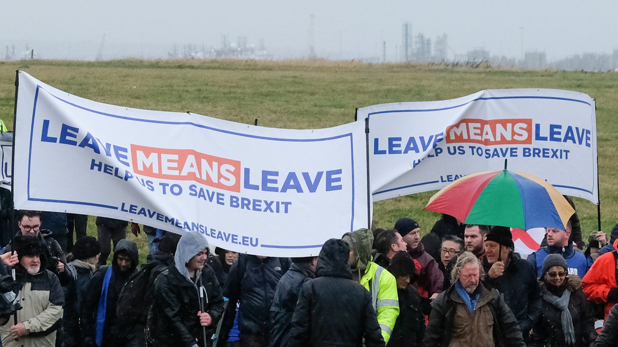 Brexit march from Sunderland to Hartlepool