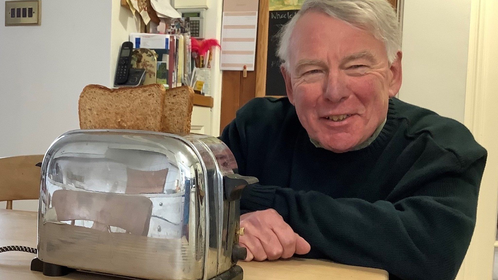 Jimmy James with his toaster