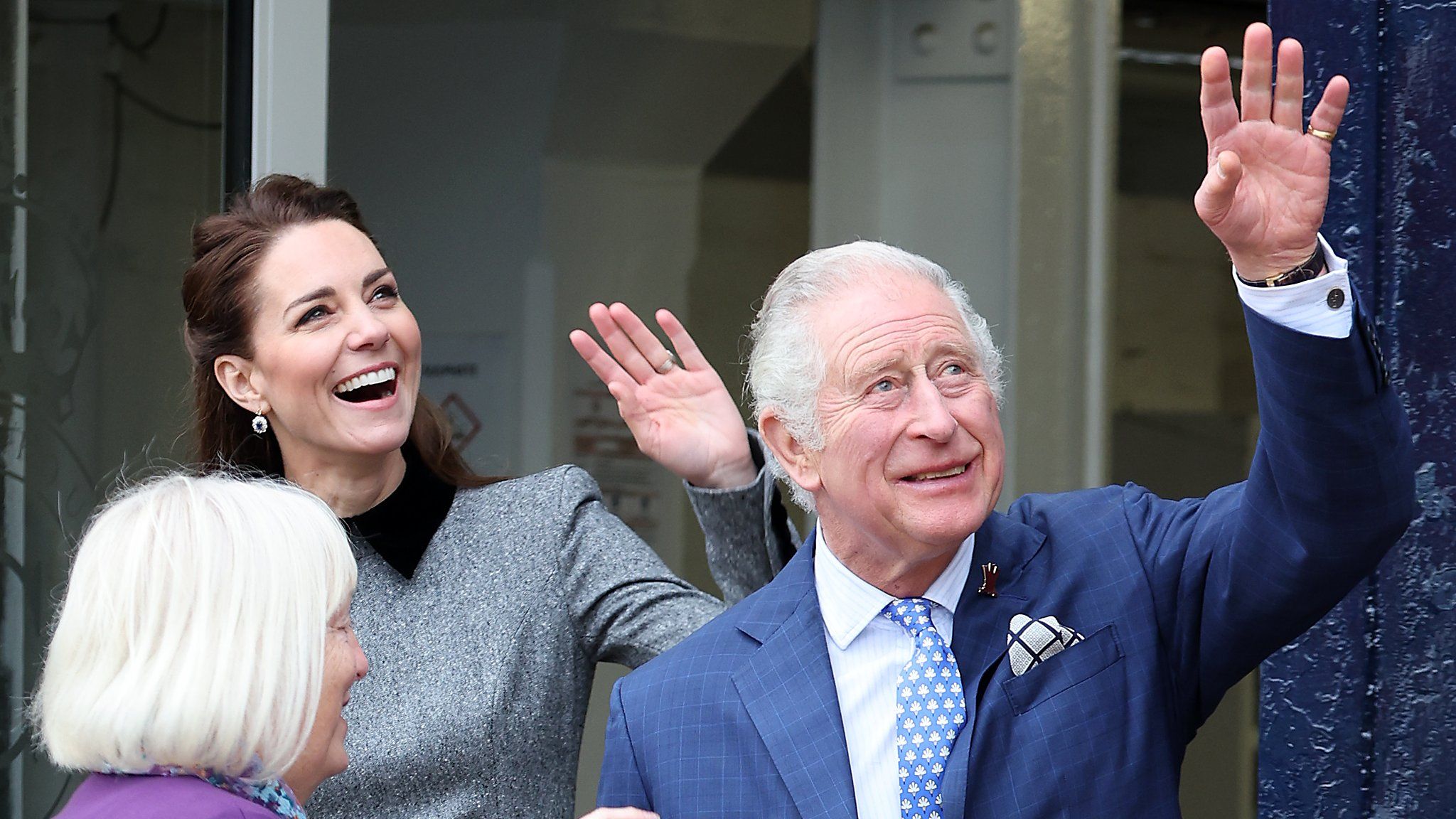 The Princess of Wales and King Charles III seen during a visit to The Prince's Foundation training site for arts and culture in 2022