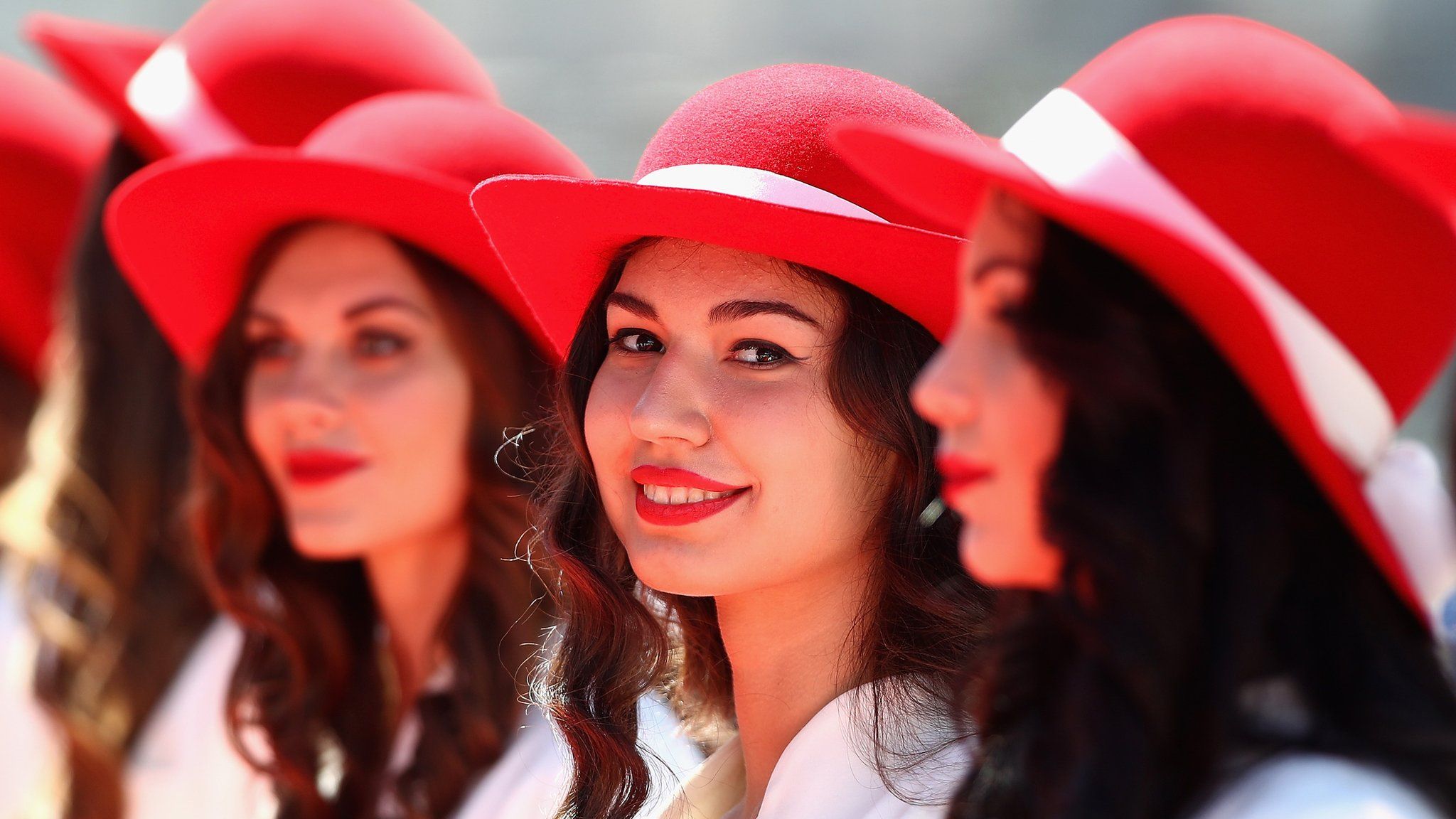 Grid girls at the Russian Grand Prix in 2017