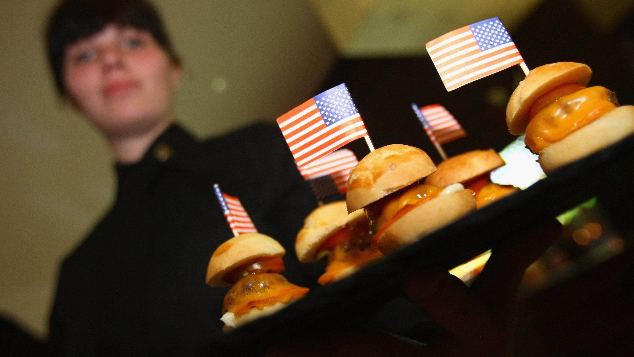 Burgers with US flag