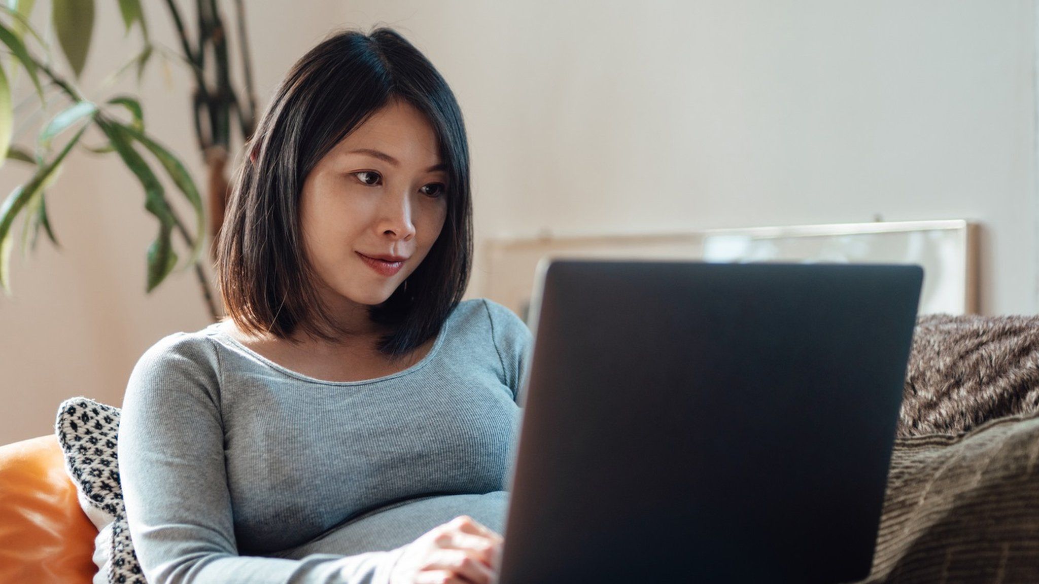 A woman on her laptop