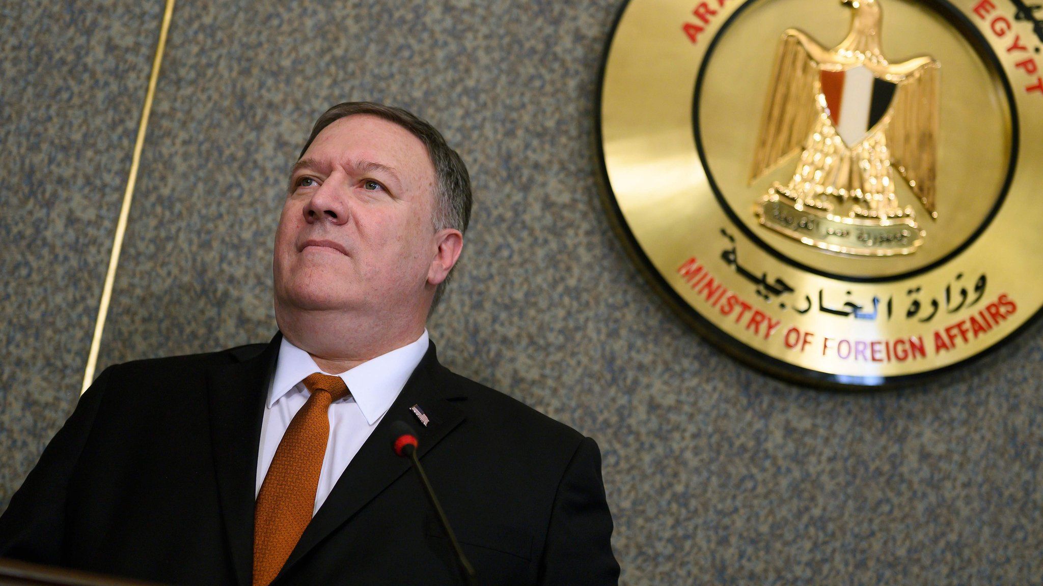 US Secretary of State Mike Pompeo in Cairo, Egypt (10 January 2019)