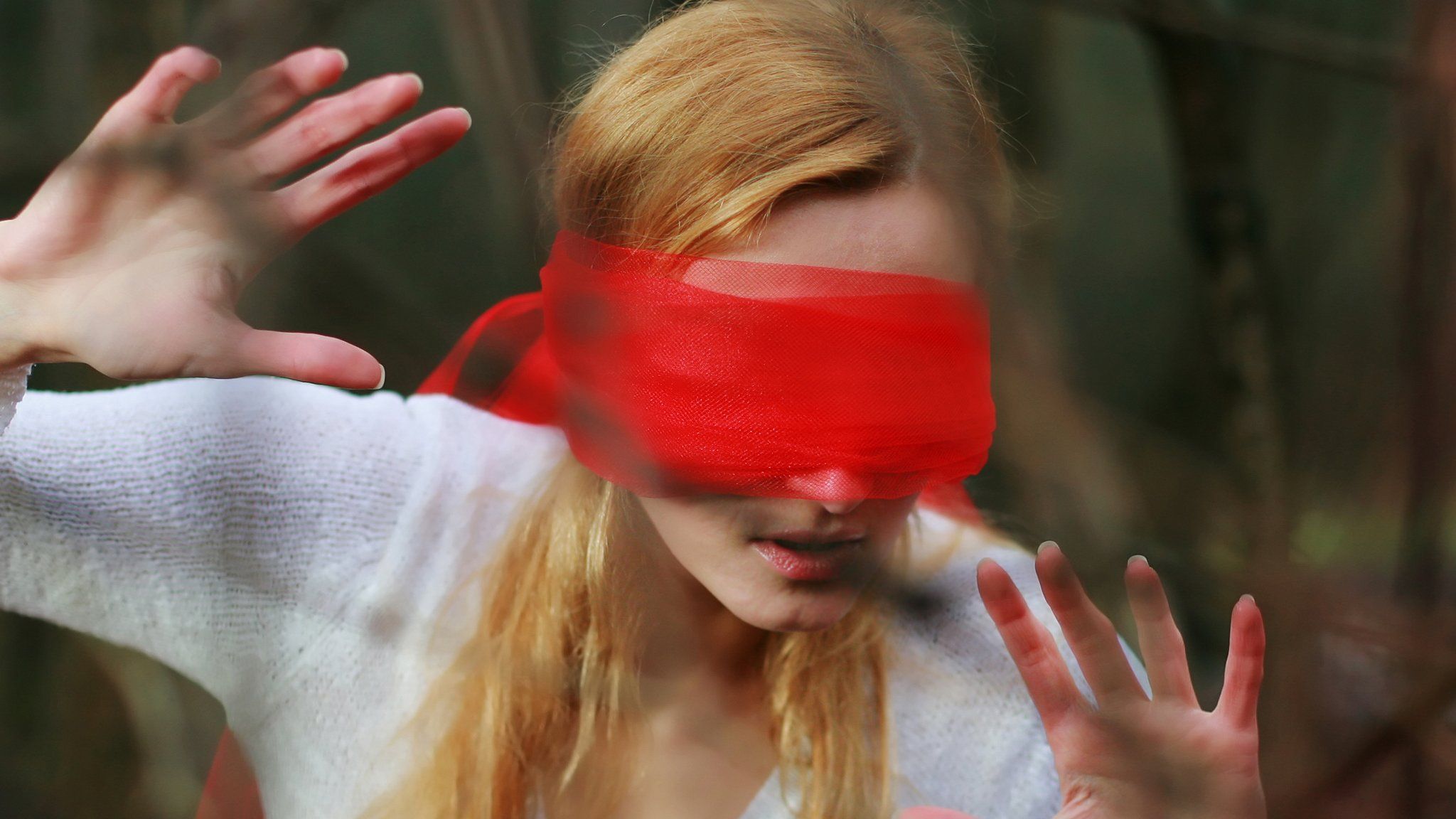 File image of blindfolded woman