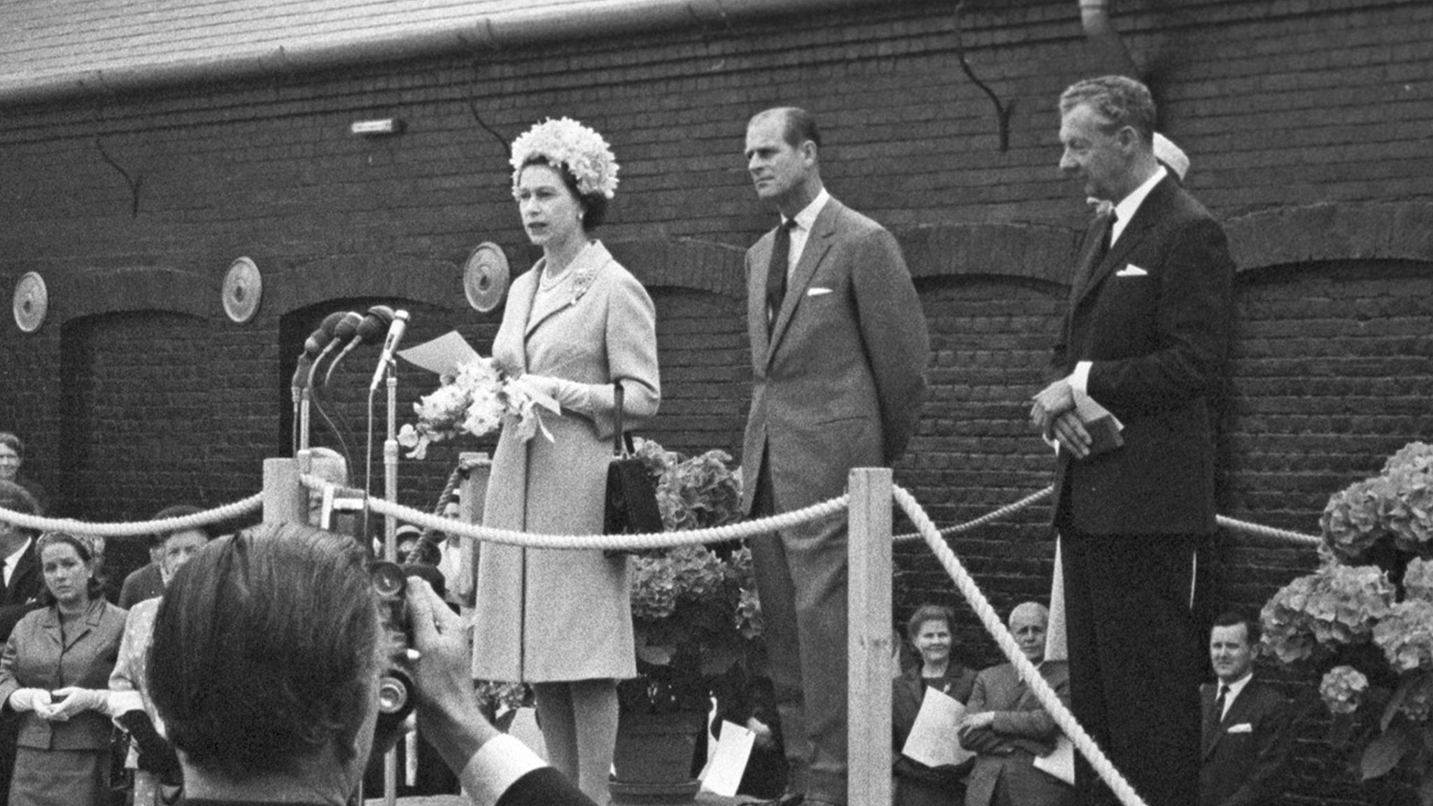 The Queen, Prince Philip and Benjamin Britten at Snape Maltings