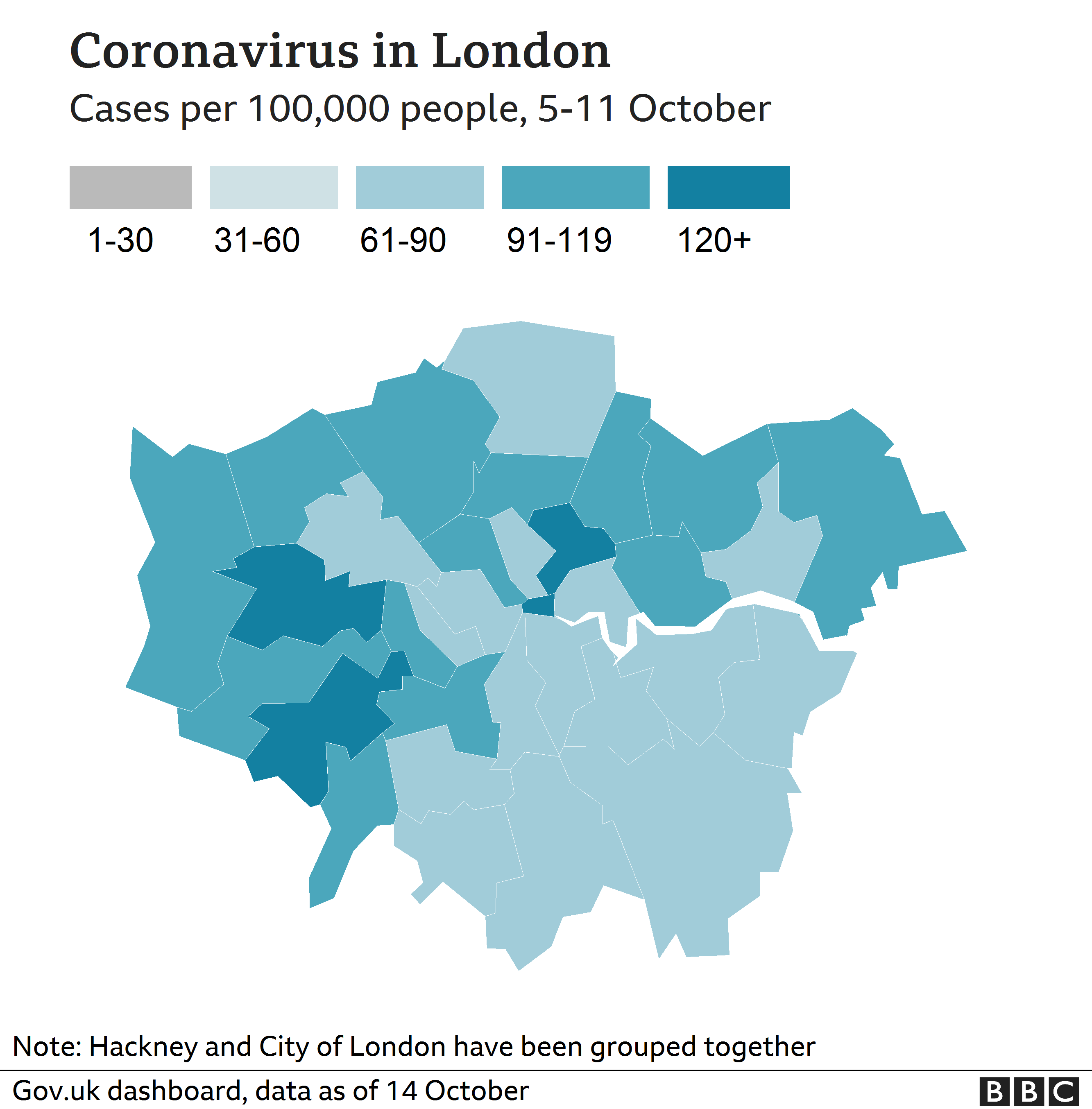 London coronavirus map