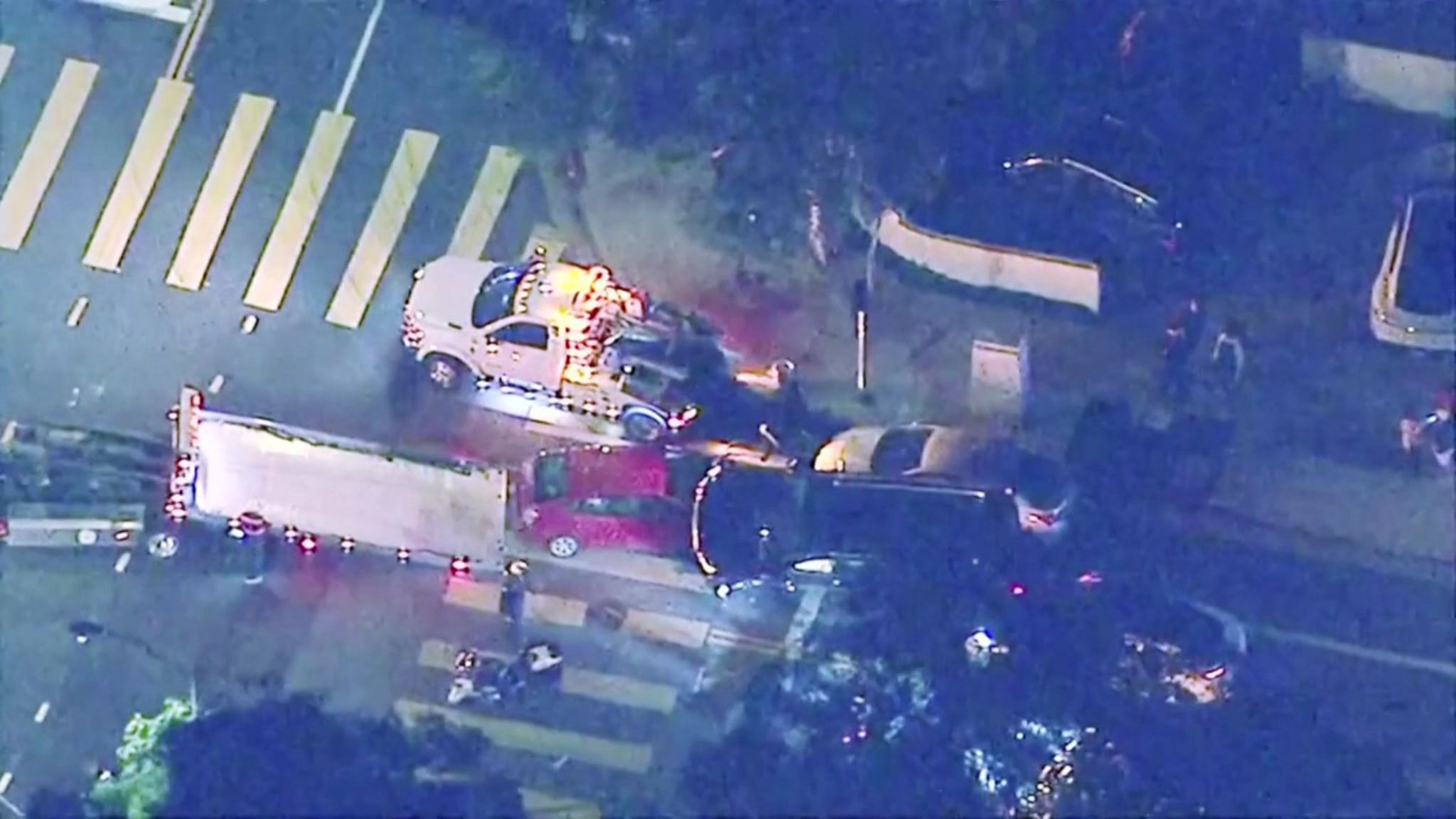 Crash scene as seen from a helicopter