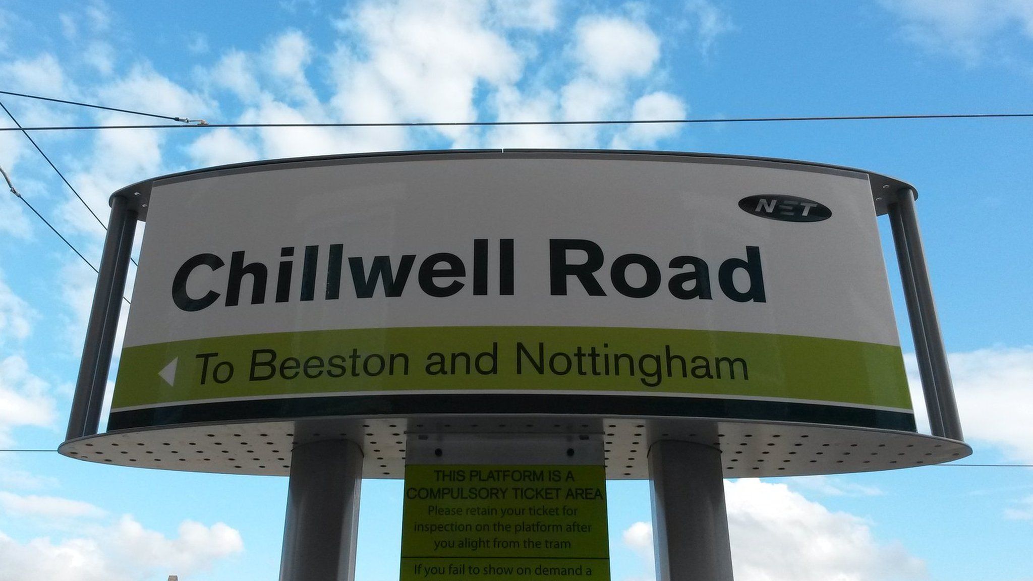Chilwell Road tram sign