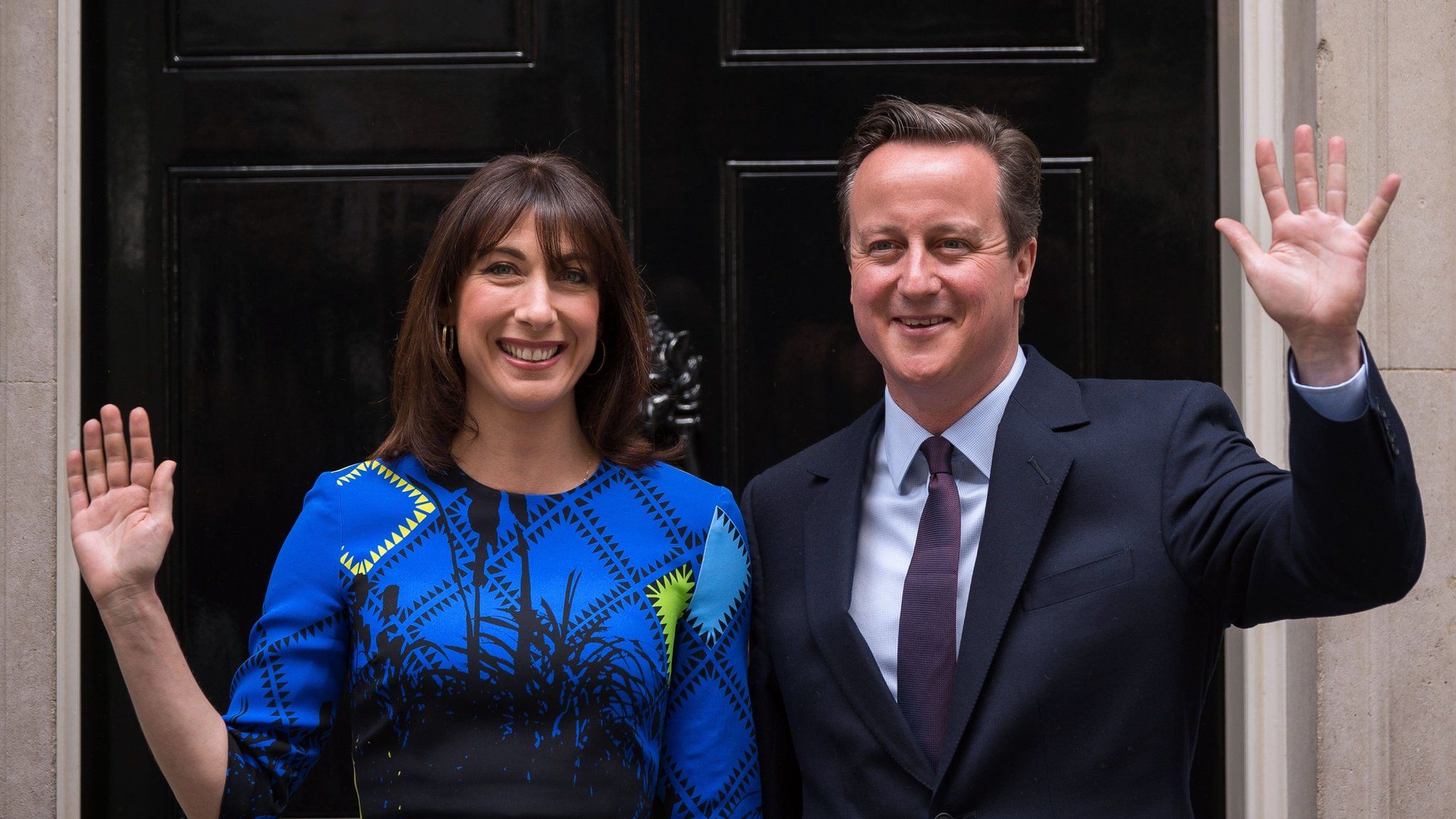 David and Samantha Cameron on 8 May 2015