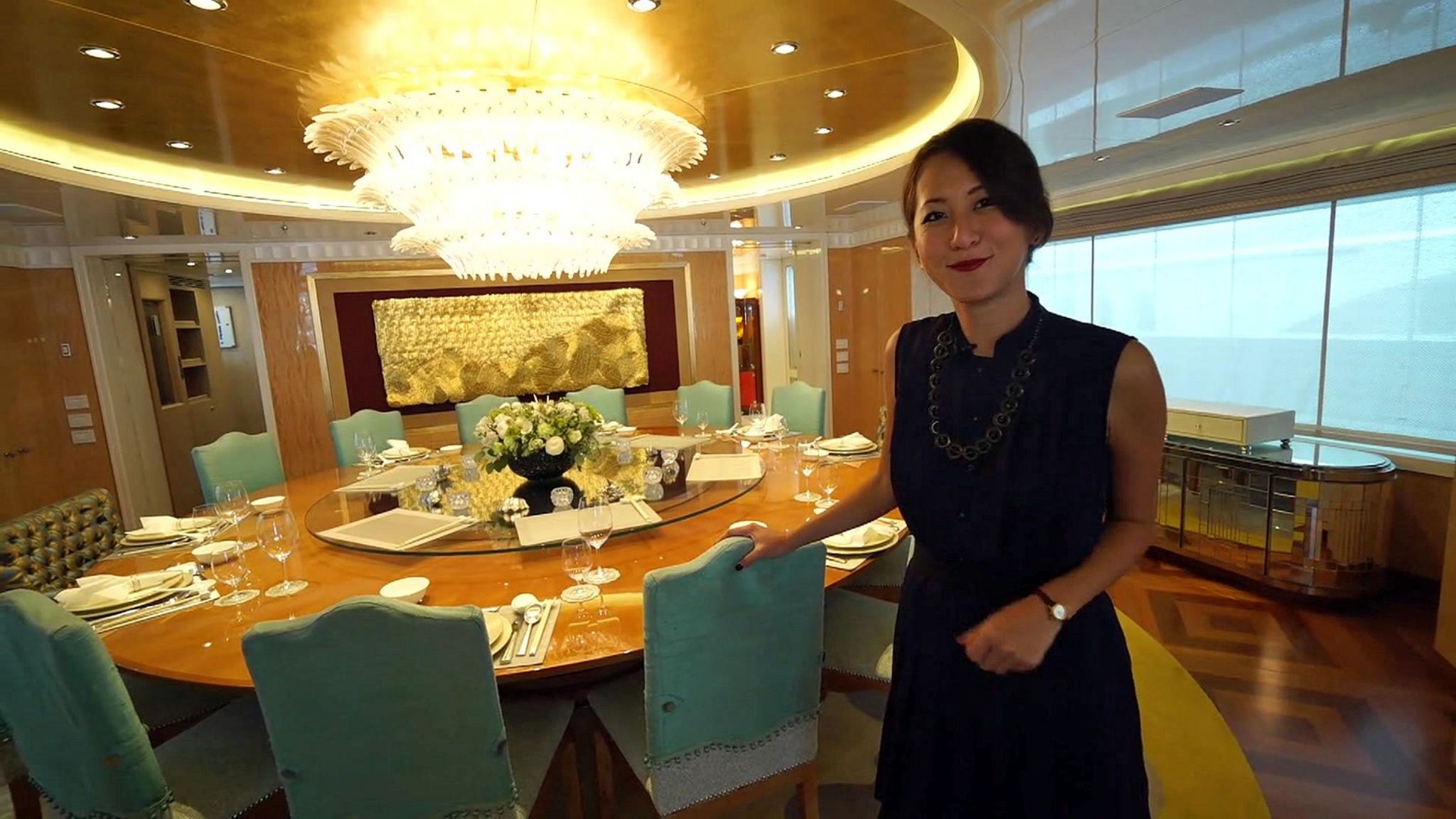 Leisha Chi aboard luxury yacht
