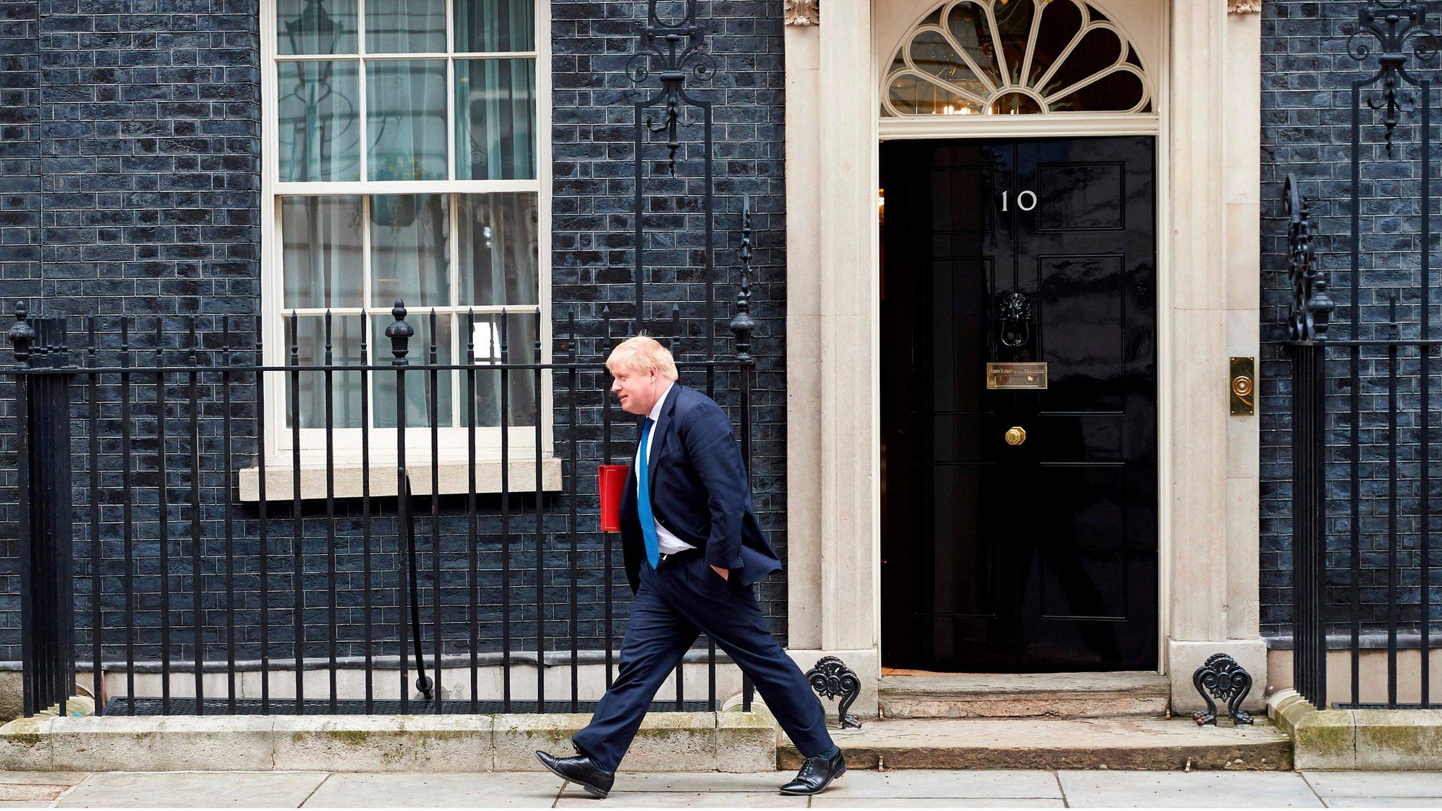 Boris Johnson leaving Downing street in 2018