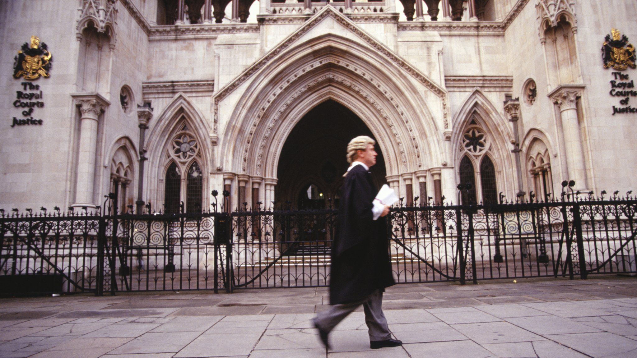 A barrister outside the Royal Courts of Justice