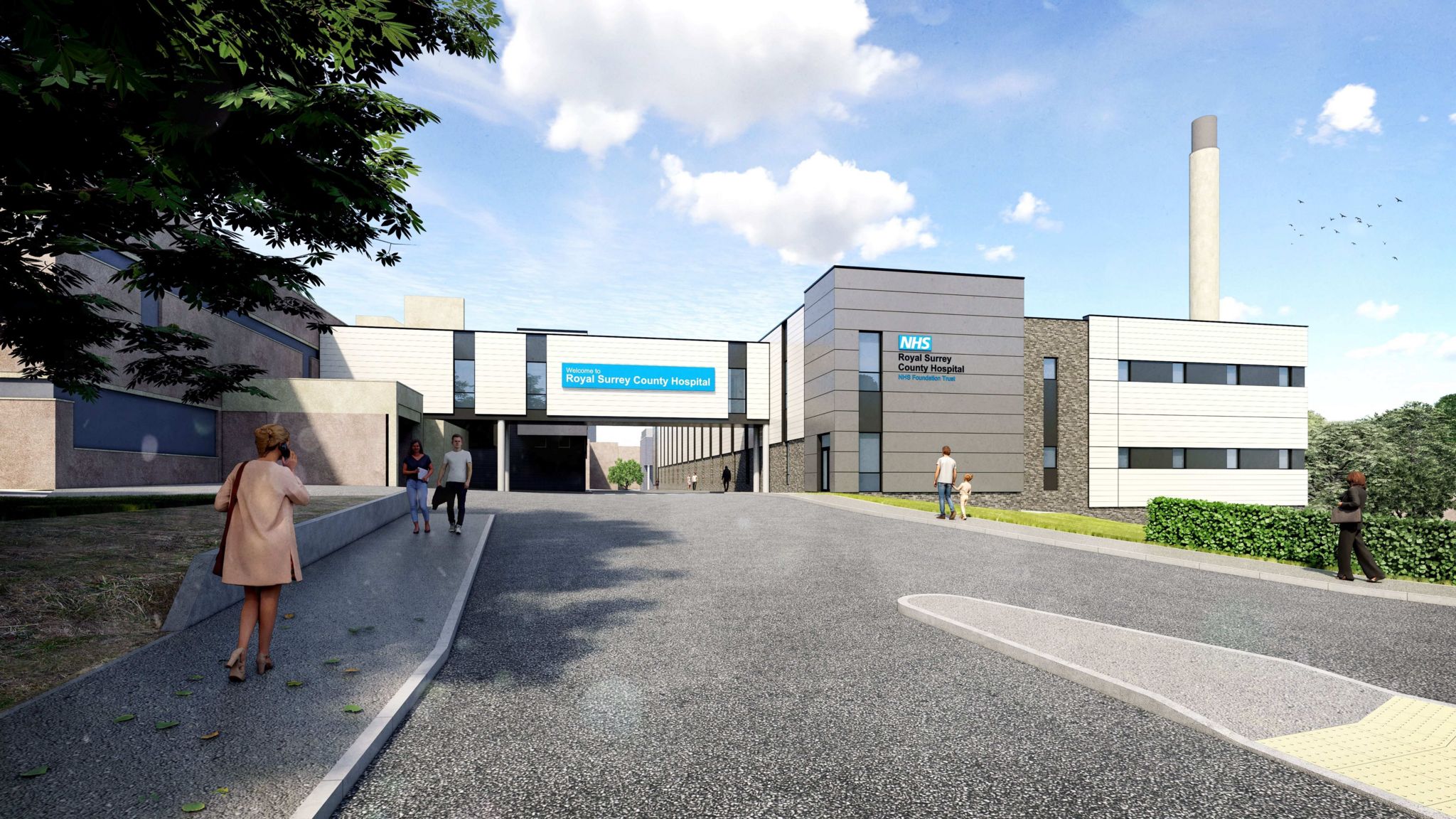 An artist's impression of a new hospital building