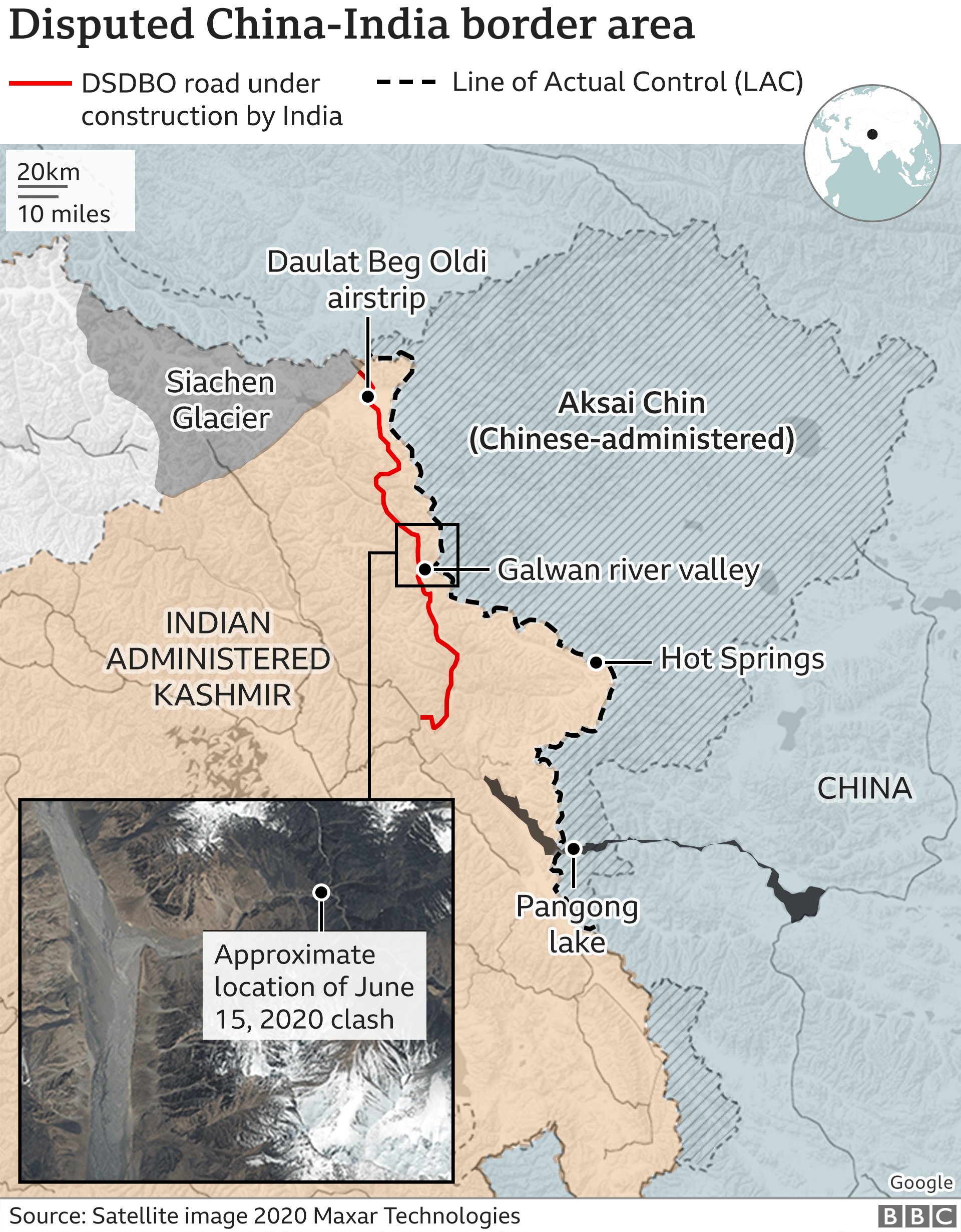 Disputed China-India border map