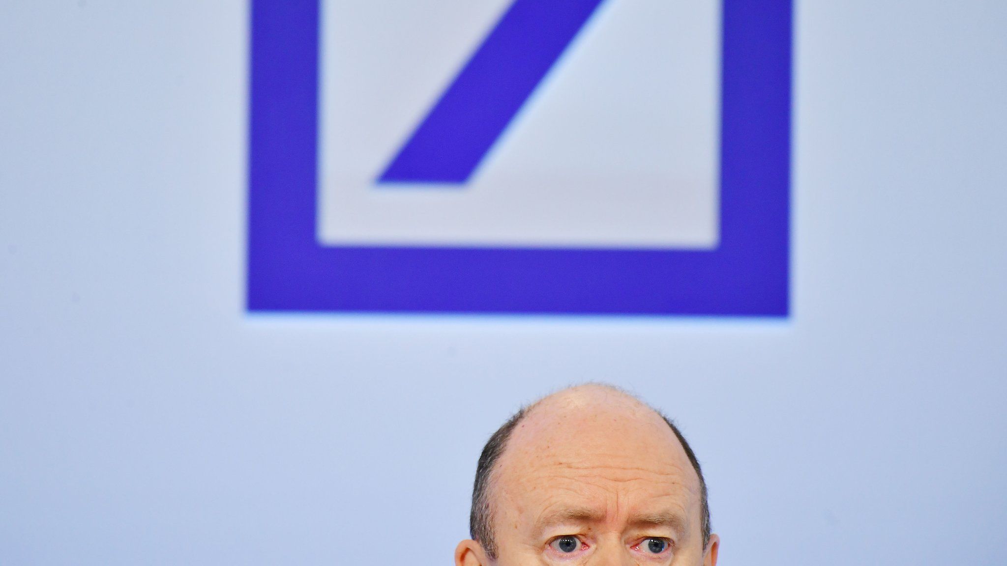 John Cryan, CEO of Deutsche Bank, presents the company's financial results for 2016 during the annual Deutsche Bank press conference
