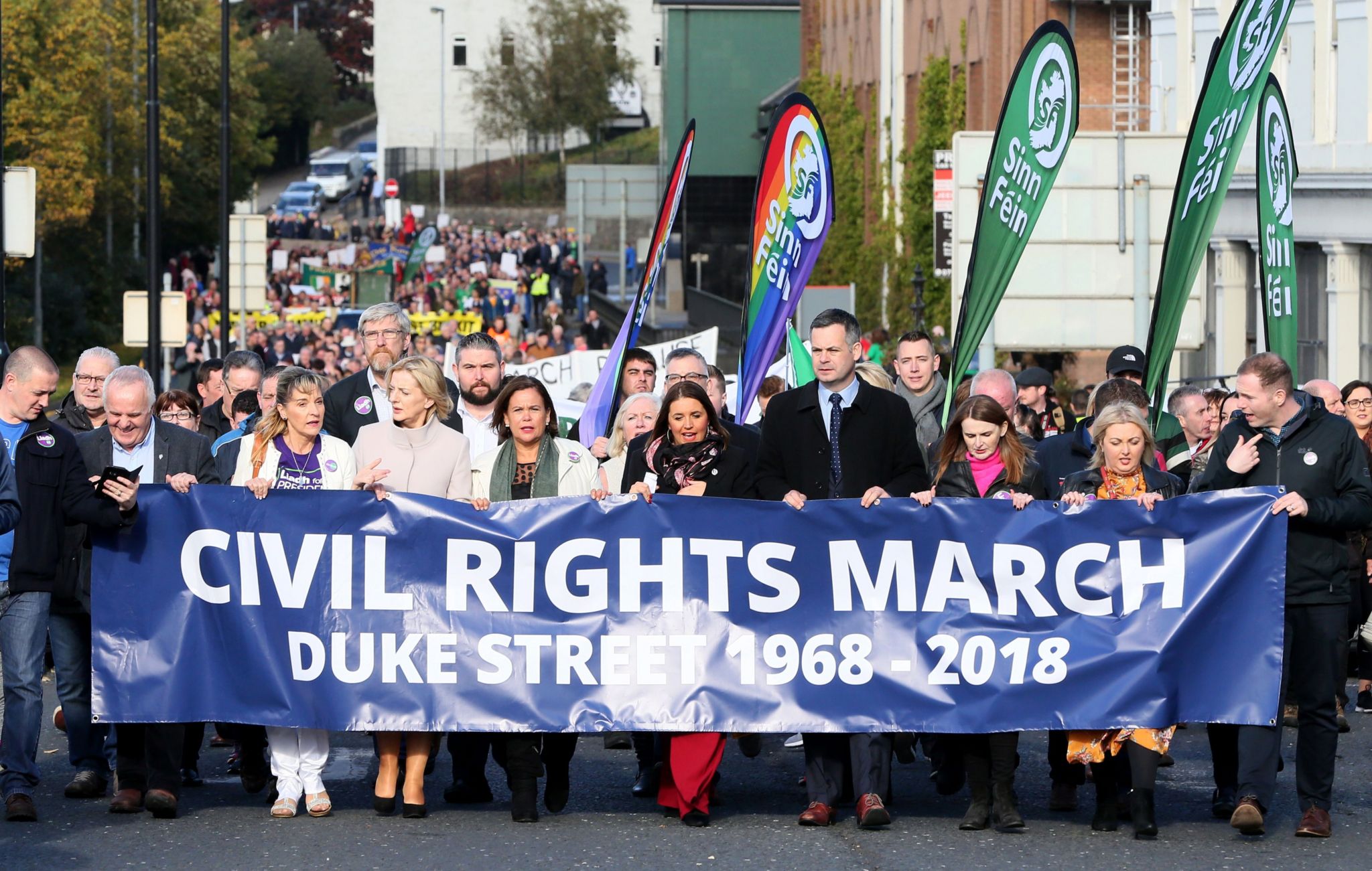 Sinn Féin held a rally in Derry to mark the 1968 civil rights march.