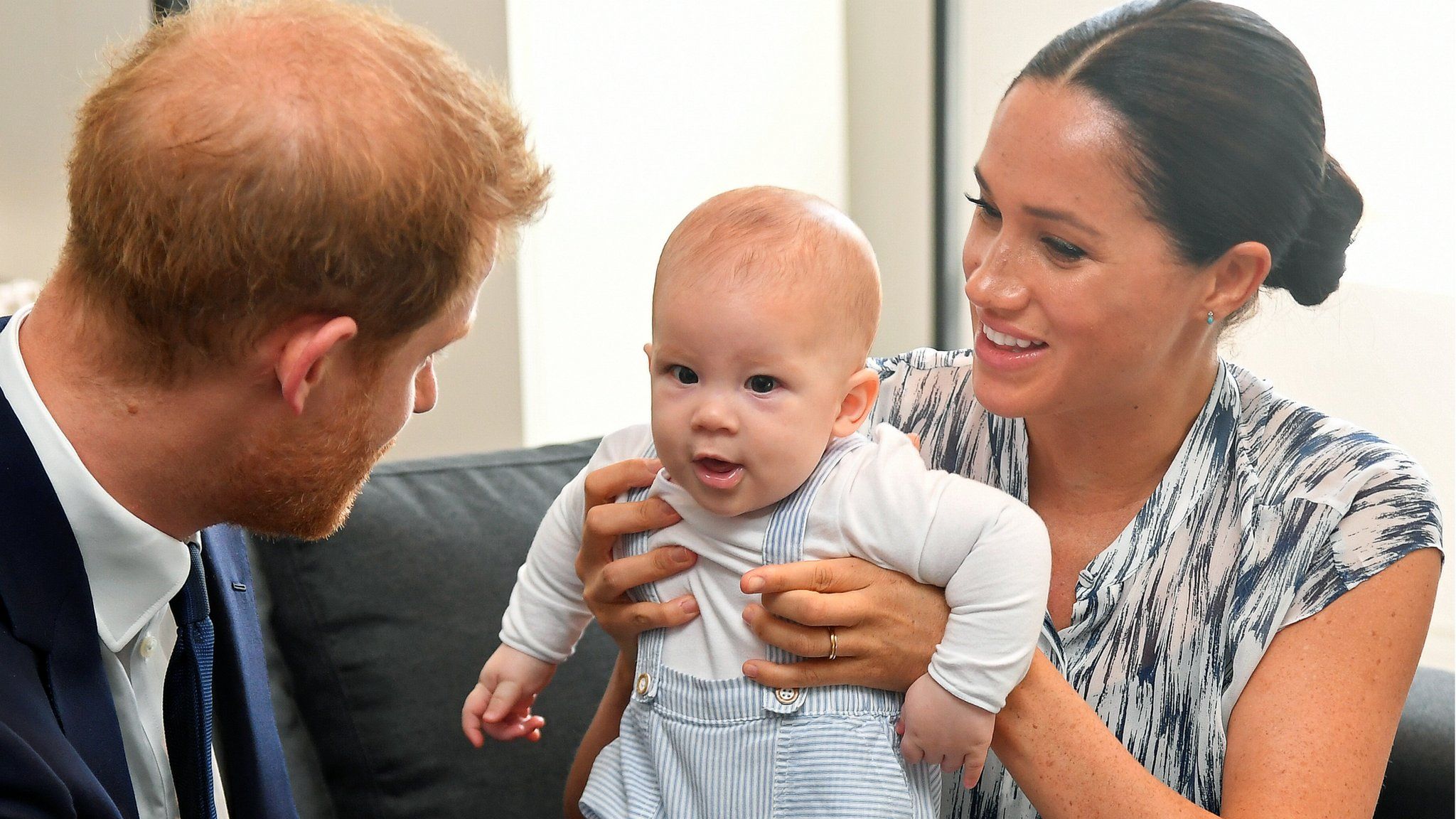 The Duke and Duchess of Sussex with their baby son, Archie.