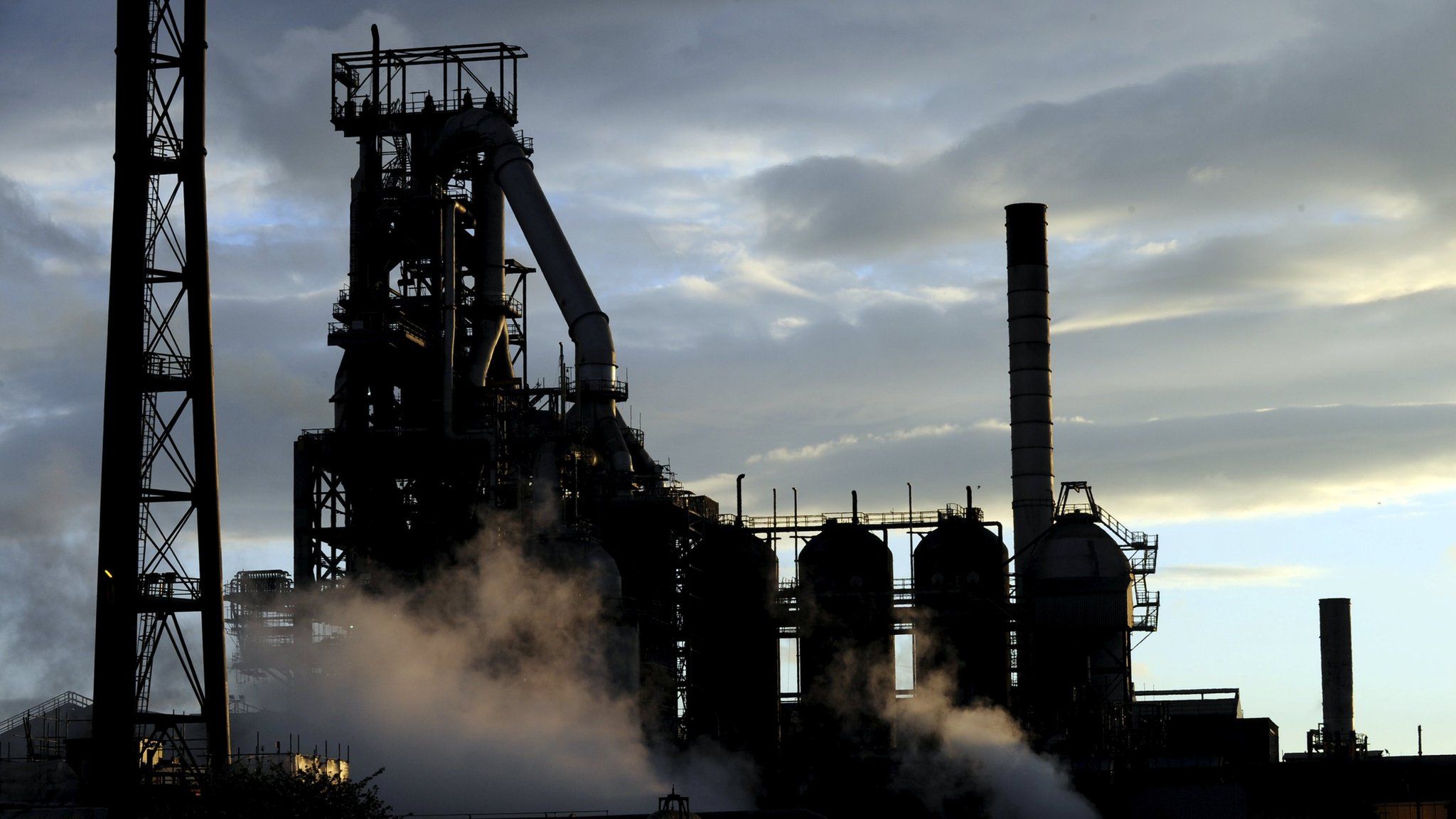One of the blast furnaces at Port Talbot, South Wales