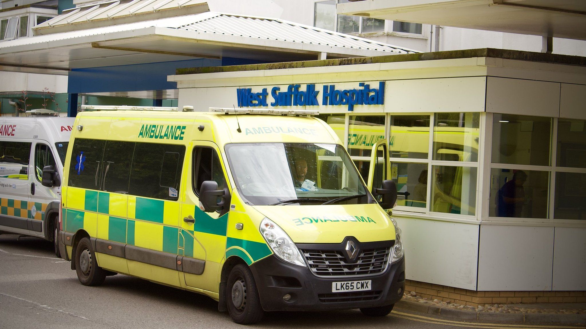 Ambulance outside West Suffolk Hospital