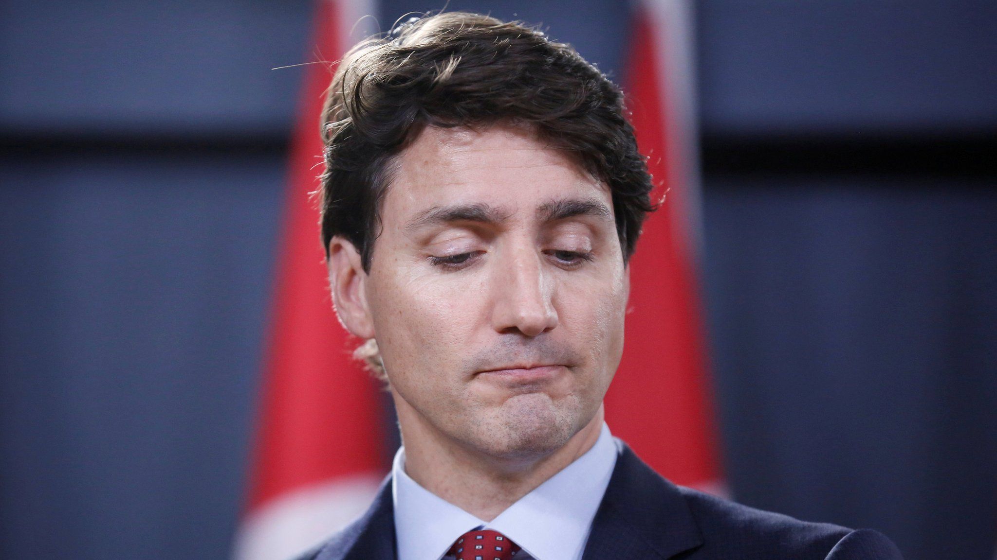 Canadian PM Justin Trudeau at a press conference May 2018