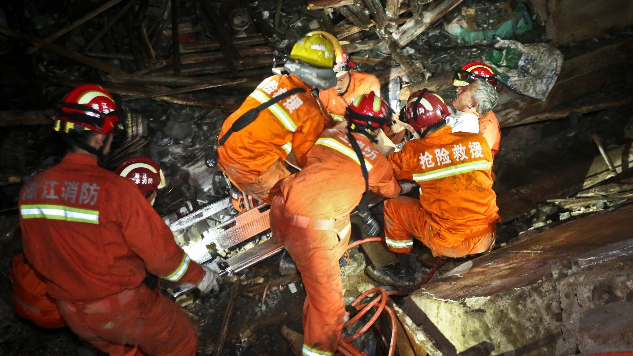 Rescuers looking for survivors