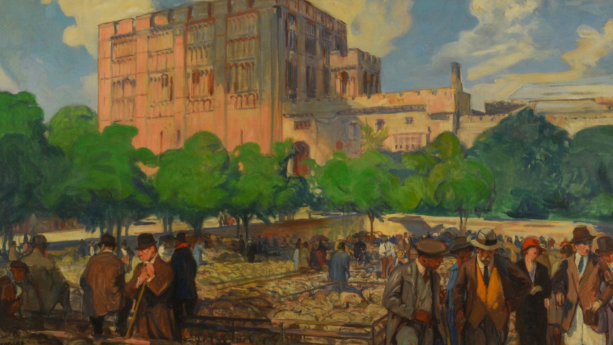 Charles Fouqueray oil painting of Norwich Castle painted in the 1920s