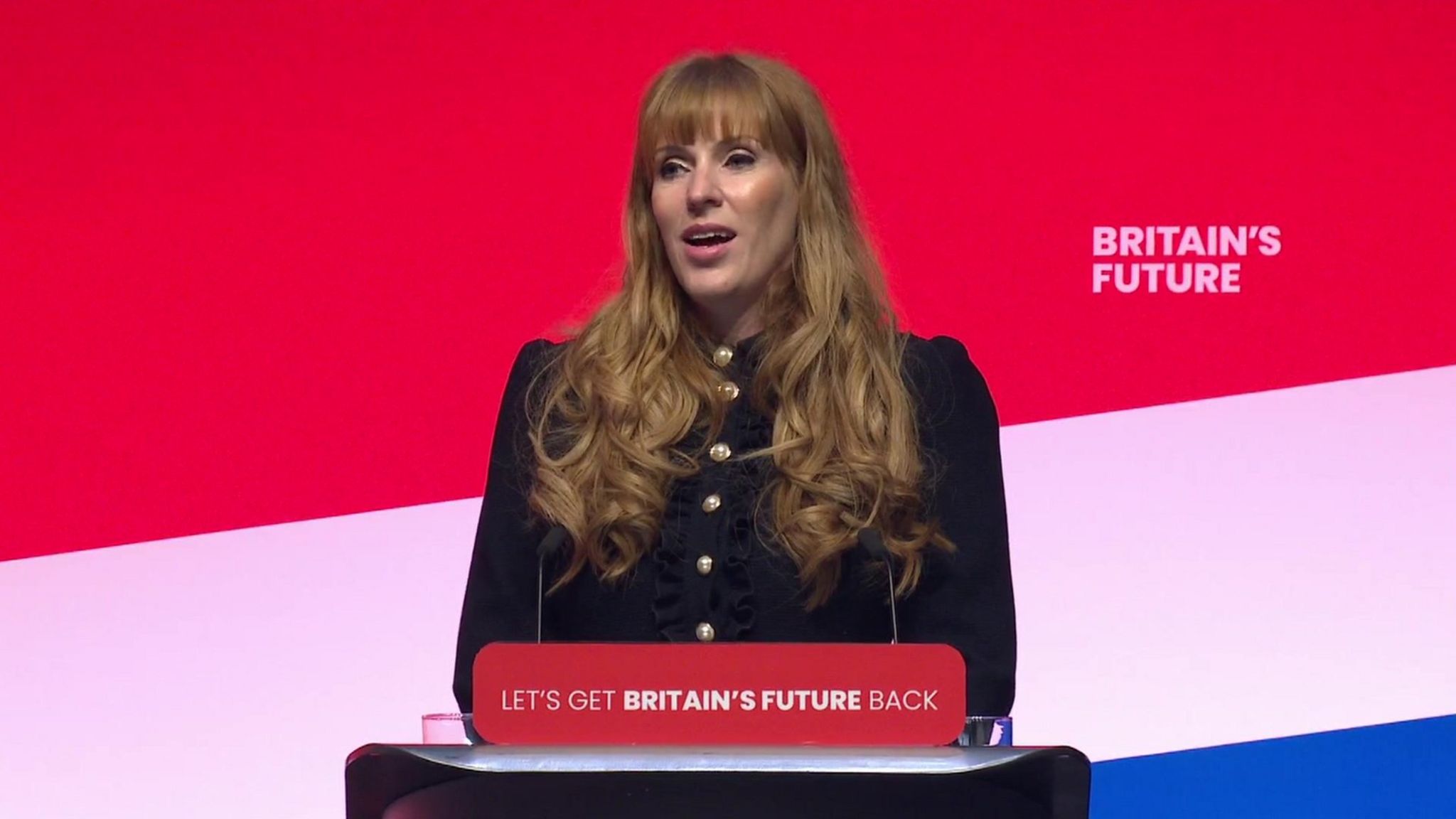 Angela Rayner speaks at the Labour conference in Liverpool