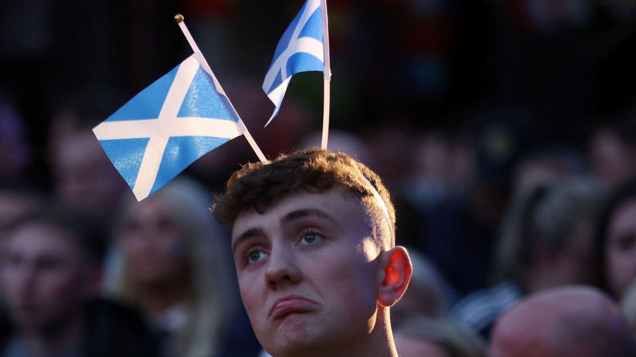 Scotland fans react during their defeat to Germany