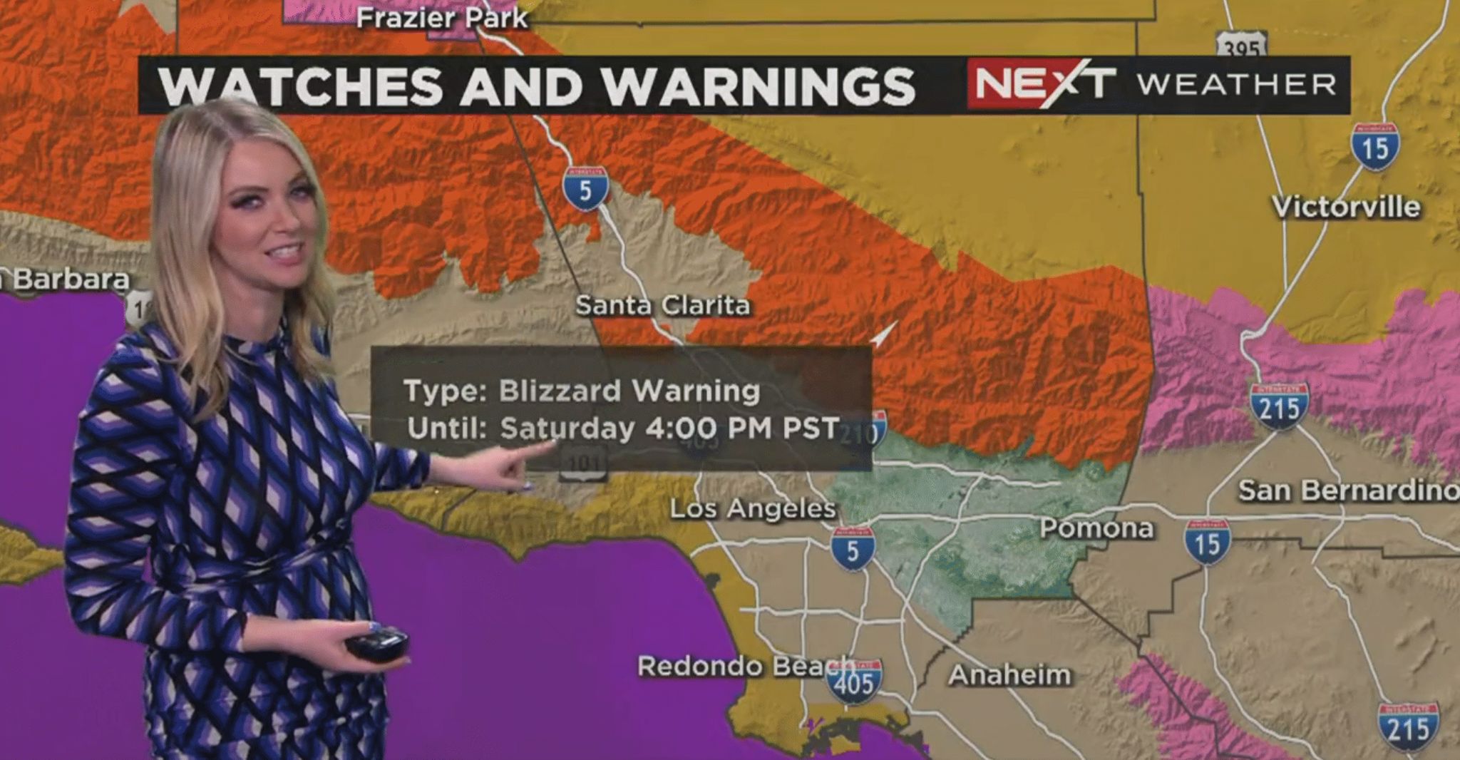 Los Angeles meteorologists marvel at blizzard warnings BBC News