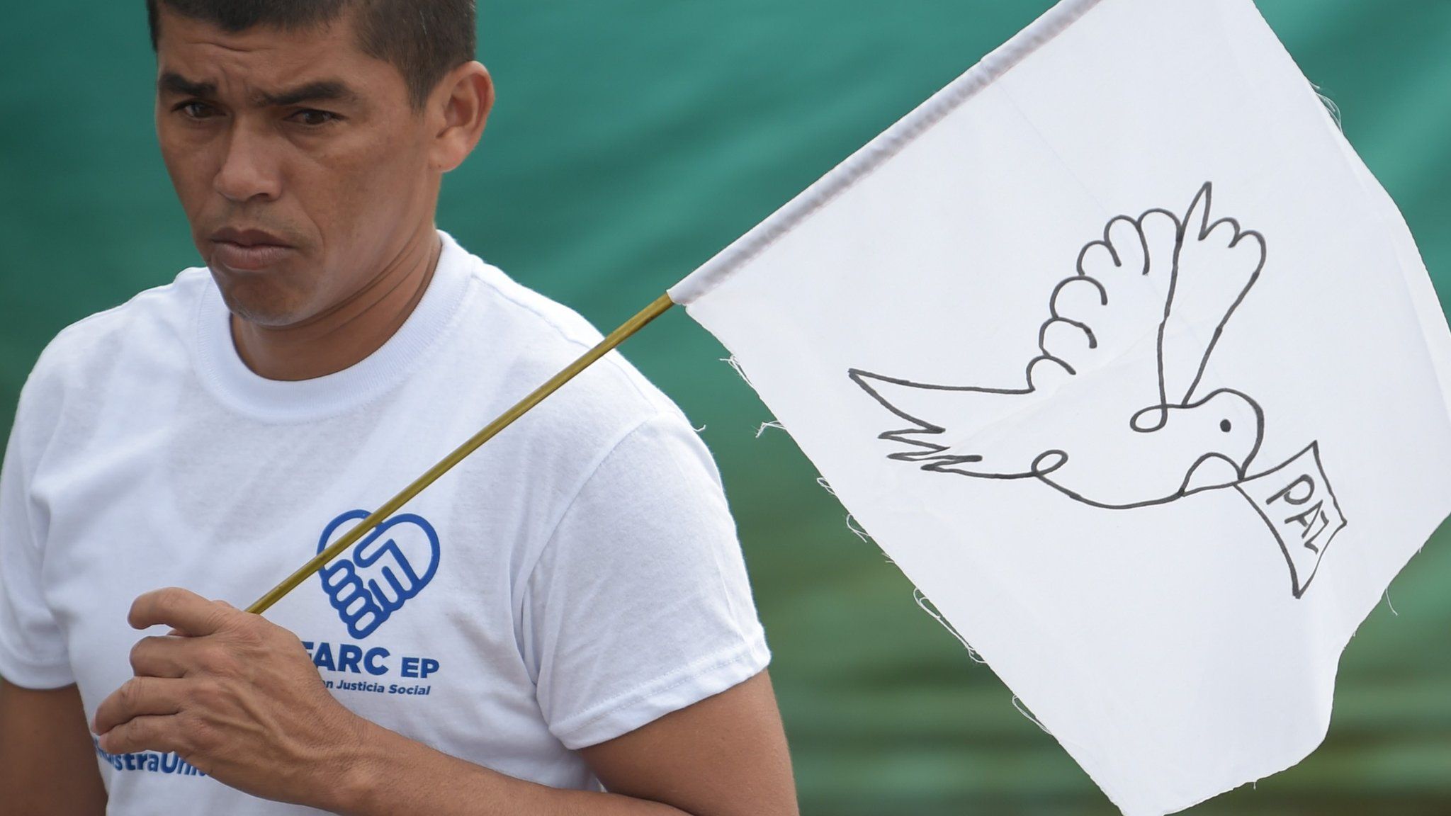 Farc rebels attend the final act of abandonment of arms and Farc