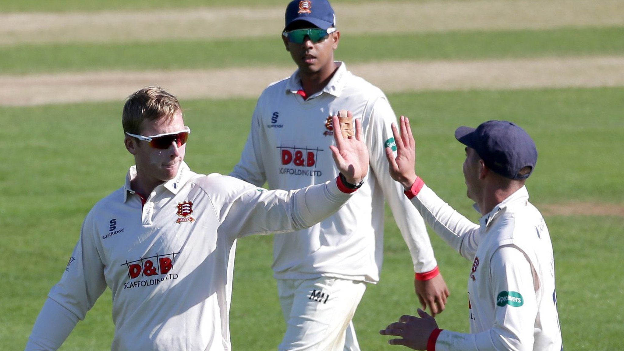 Essex spinner Simon Harmer took four wickets after scoring 43 valuable runs