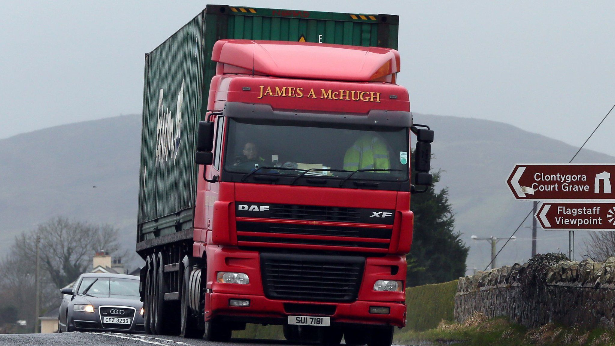 Lorry near Irish border