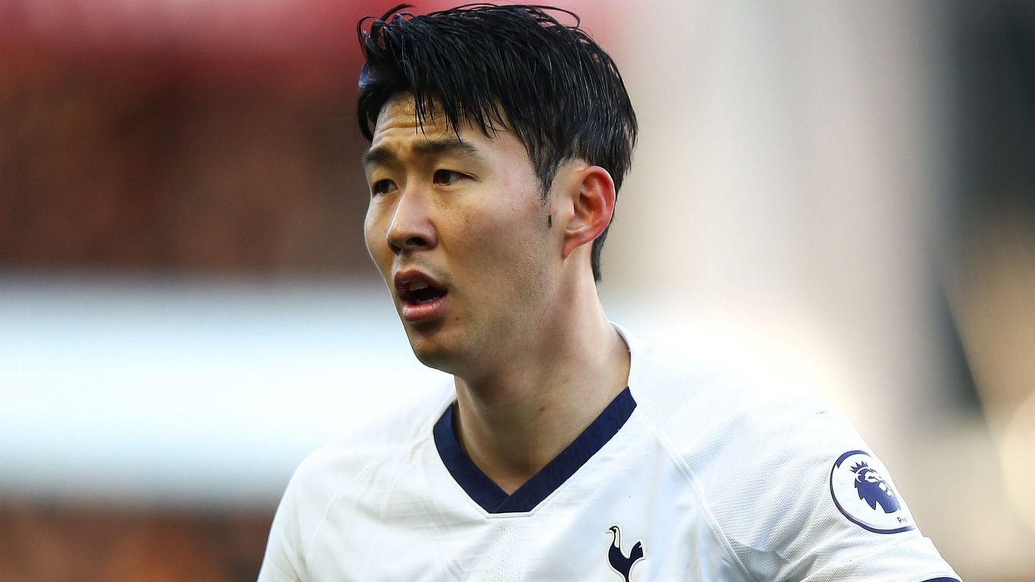 Son Heung-min playing for Tottenham