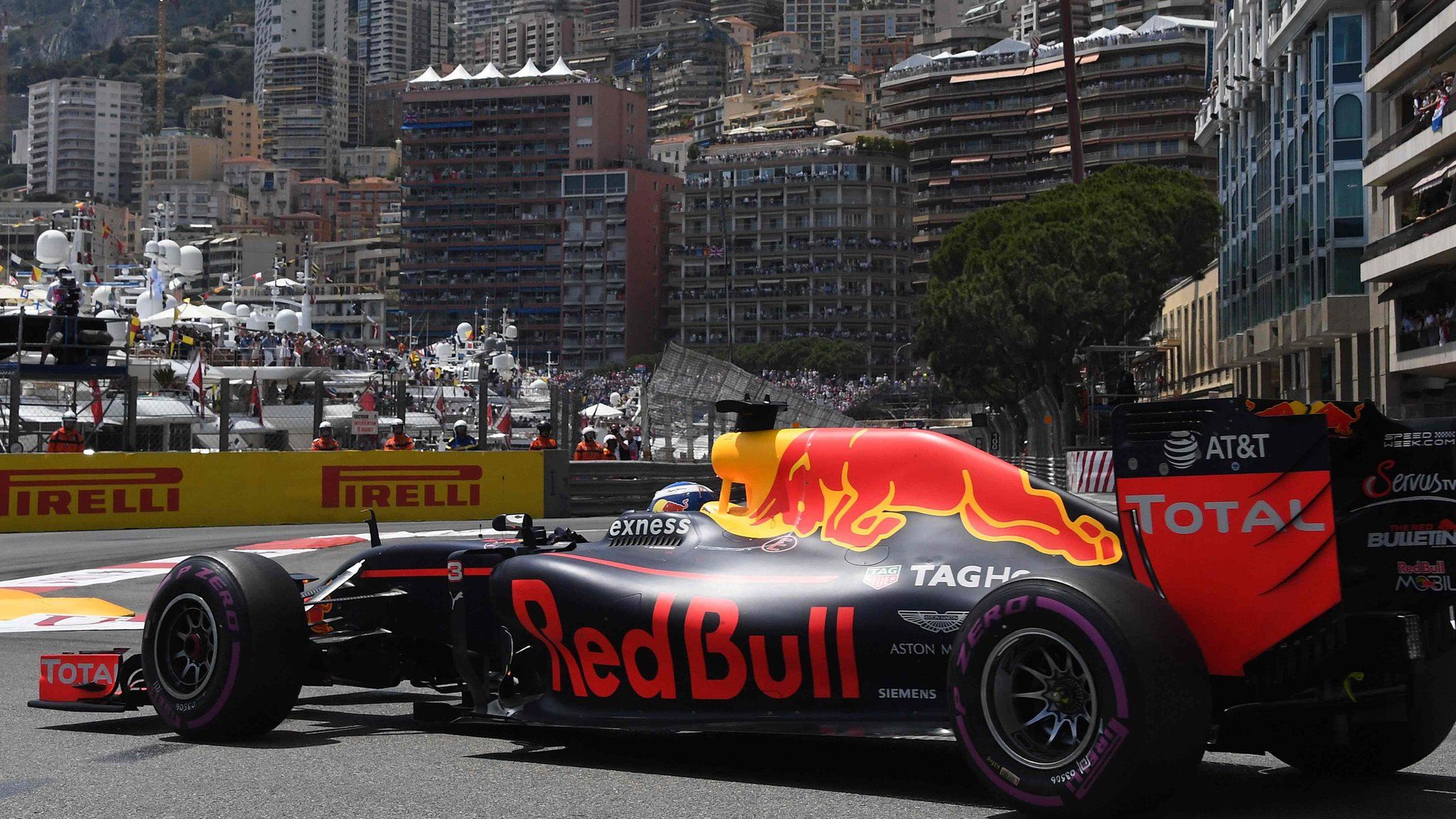 Daniel Ricciardo driving his Red Bull at Monaco