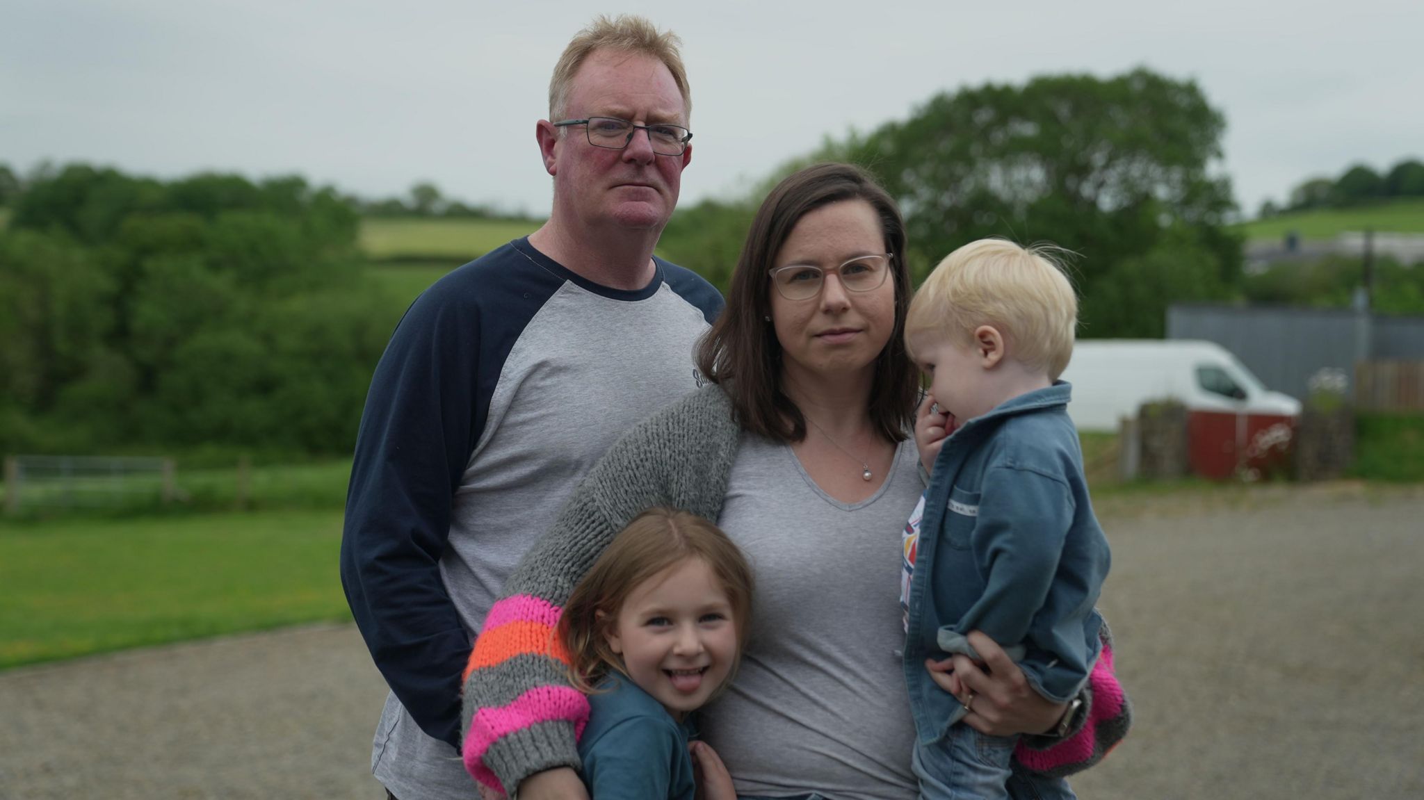 Jenny Clubbe with her partner Rupert and kids Emelyne and Sebastian