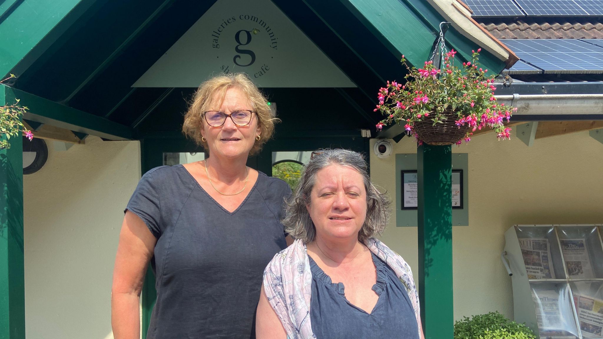 Deb Jones and Nanneke Kingston at the Galleries Cafe in Freshford