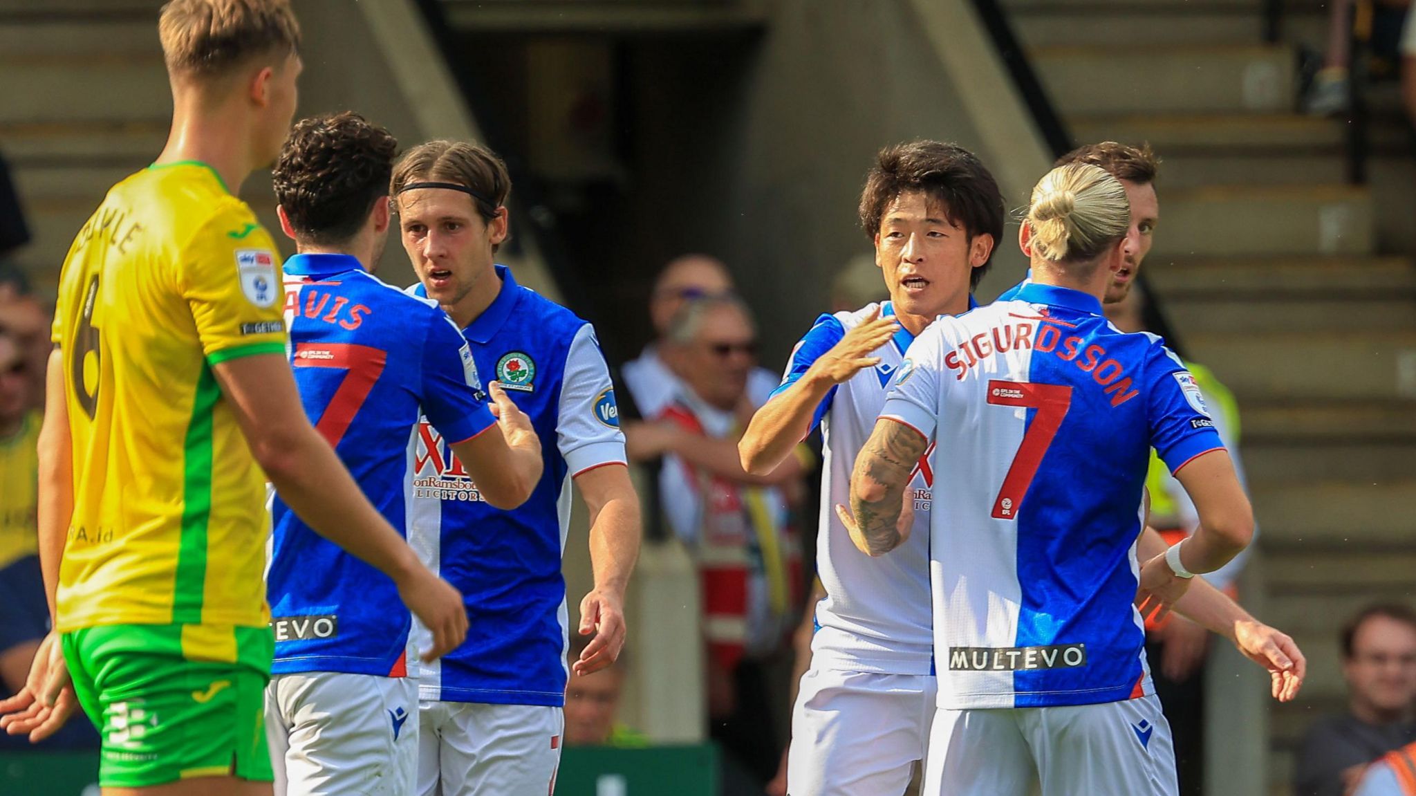 Yuki Ohashi's celebrates scoring for Blackburn against Norwich