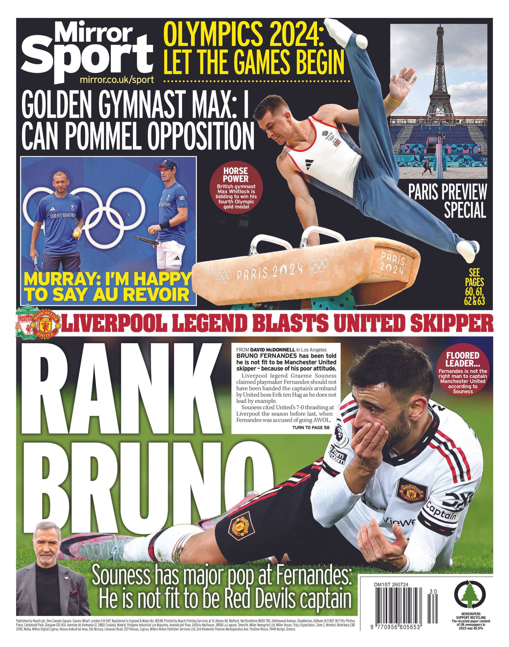 Daily Mirror back page