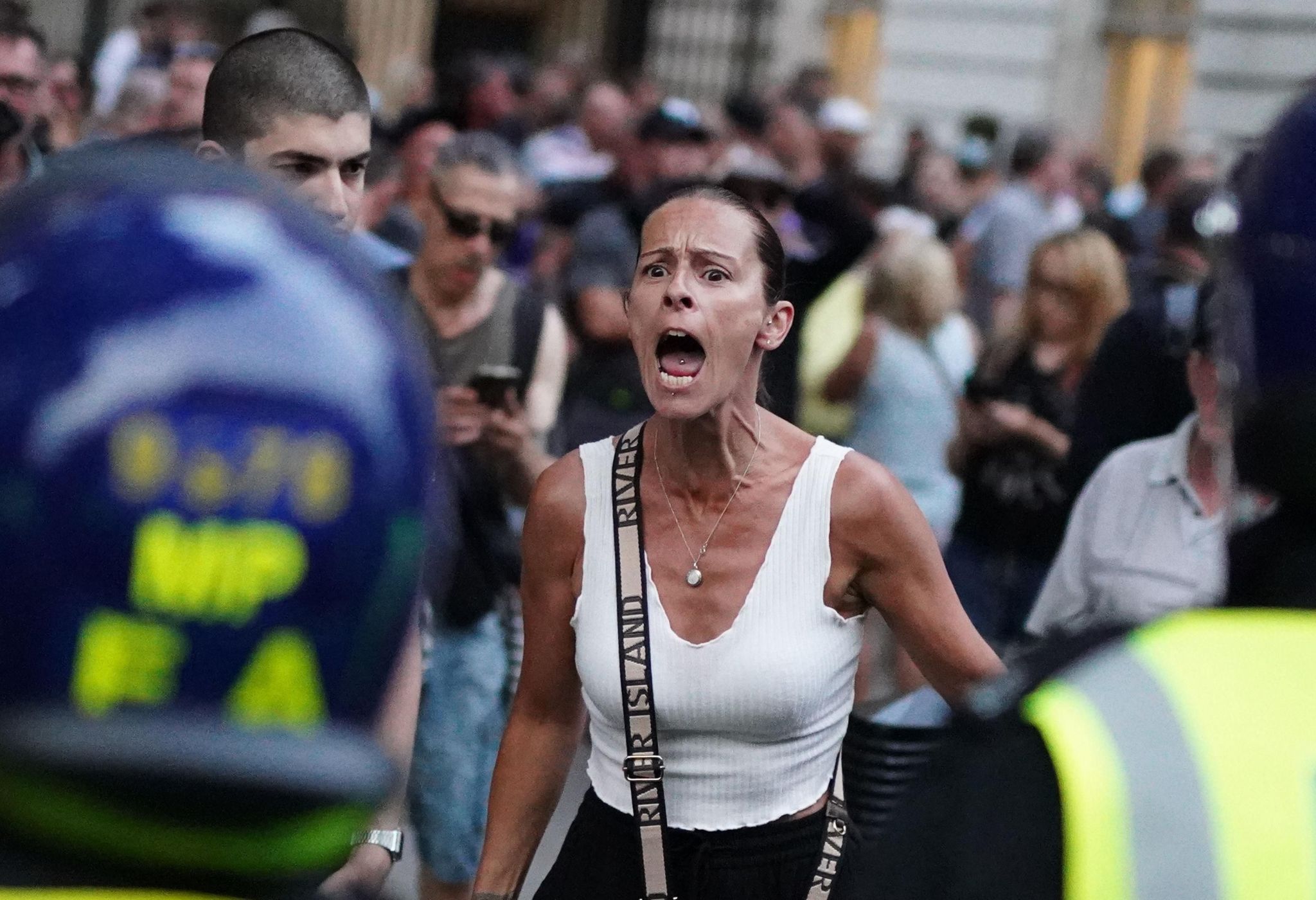 Kelly Wildego during a demonstration in Whitehall, London 