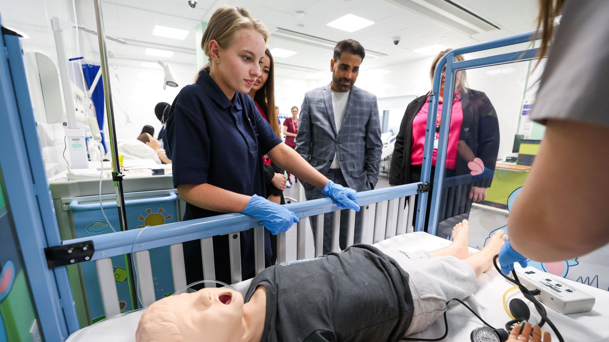 A student practises her skills on a dummy at Middlesbrough College