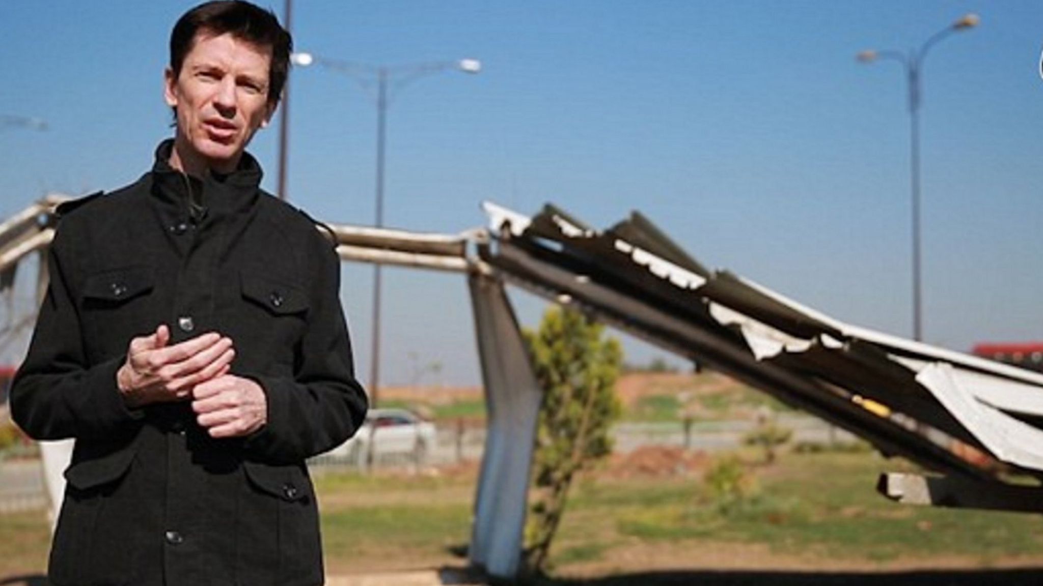Still from video released online on 19 March 2016 apparently showing John Cantlie in Mosul, northern Iraq