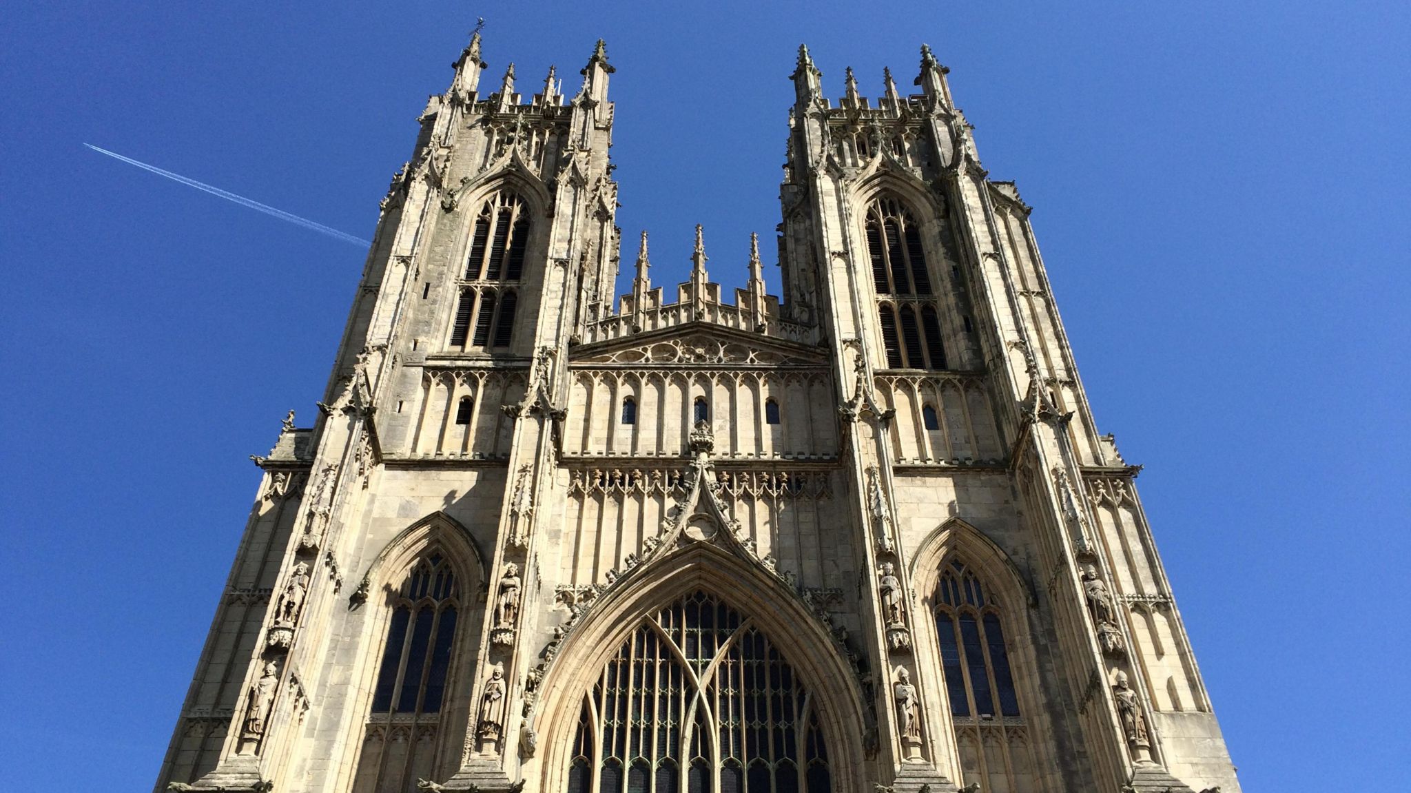 Image of Beverley Minster against blue sky