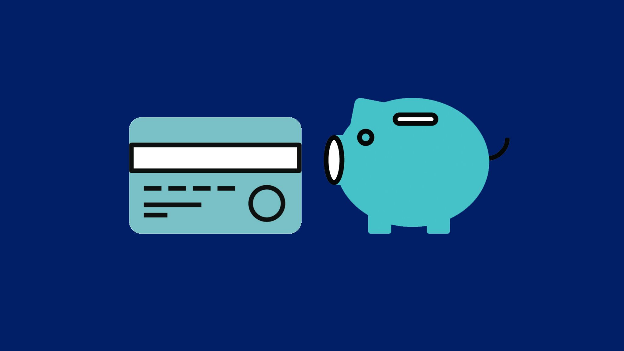 Credit card and piggy bank