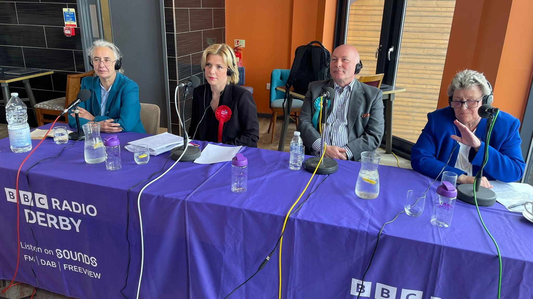 Election candidates Lucy Care, Samantha Niblett, Job West and Heather Wheeler debate at Mercia Marina