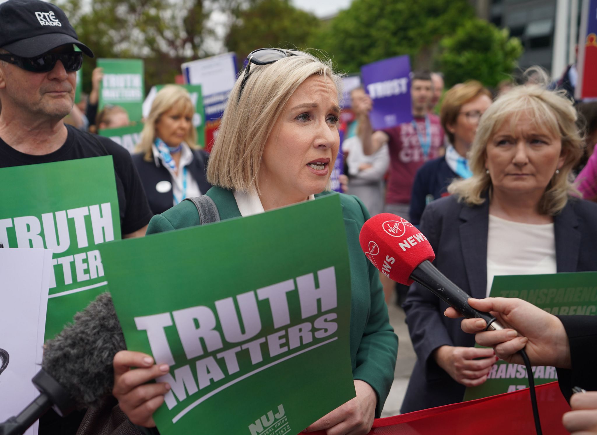 RTÉ staff protesting to call for transparency